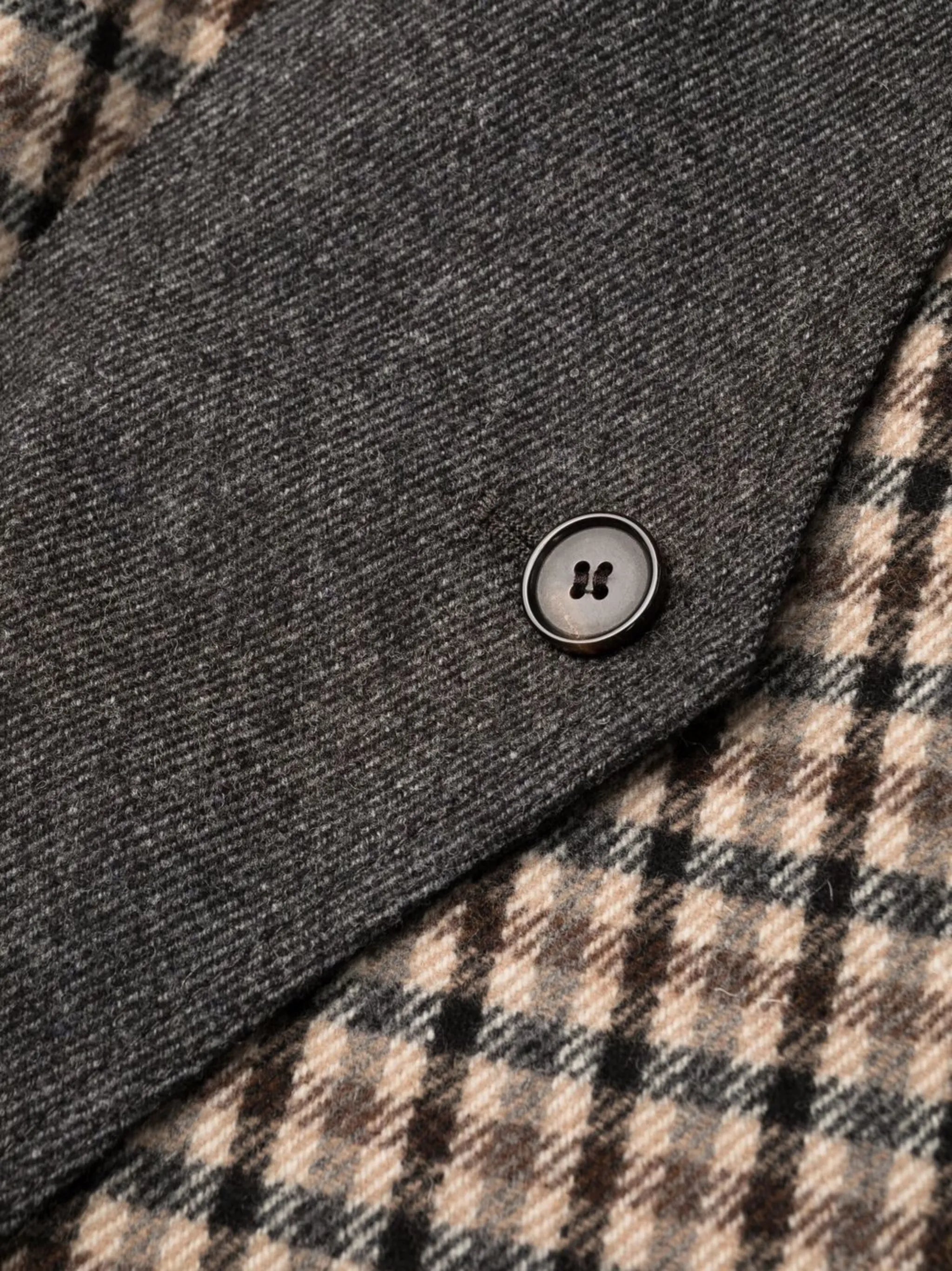 check-print wool coat