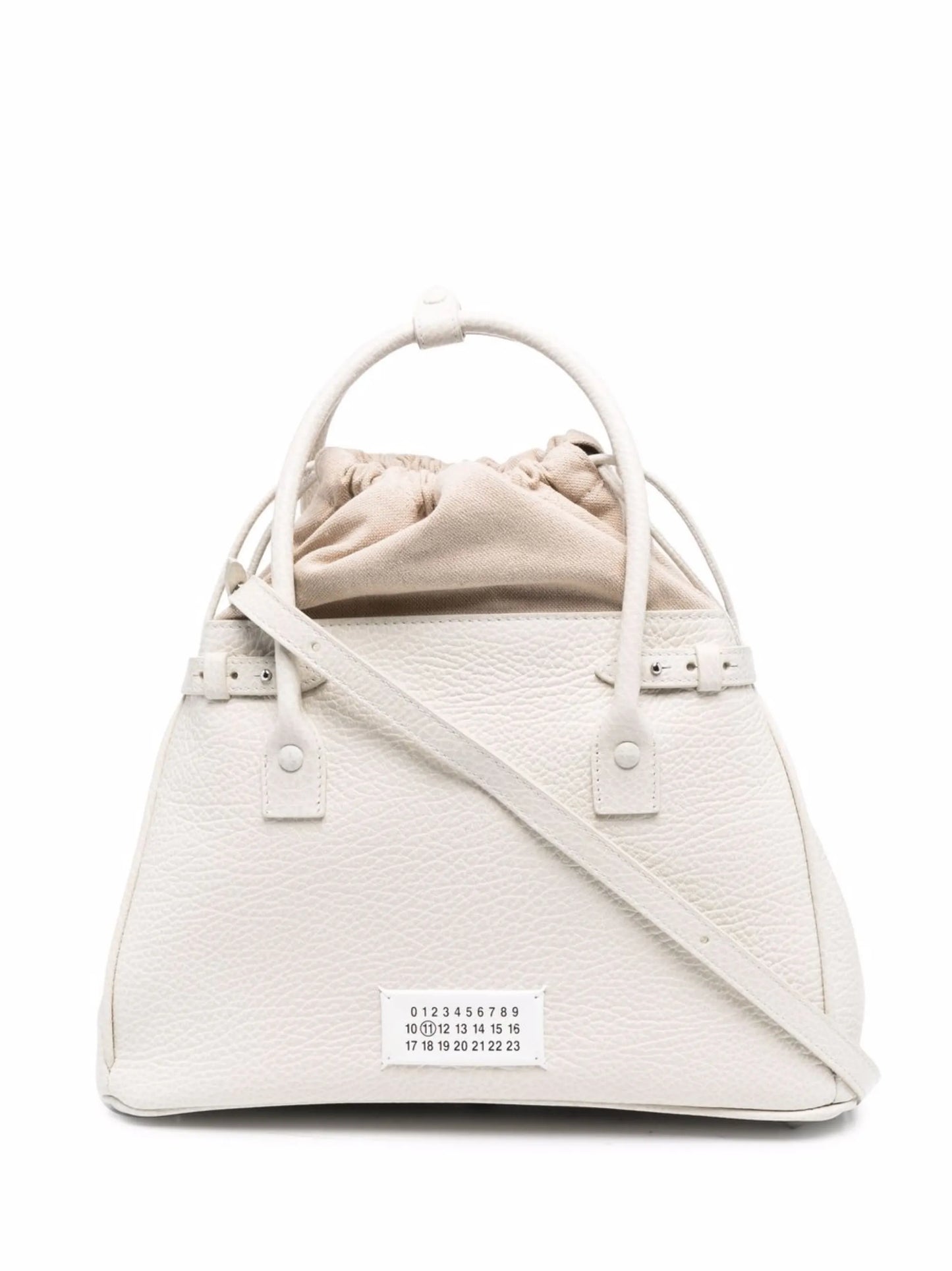 drawstring leather tote bag