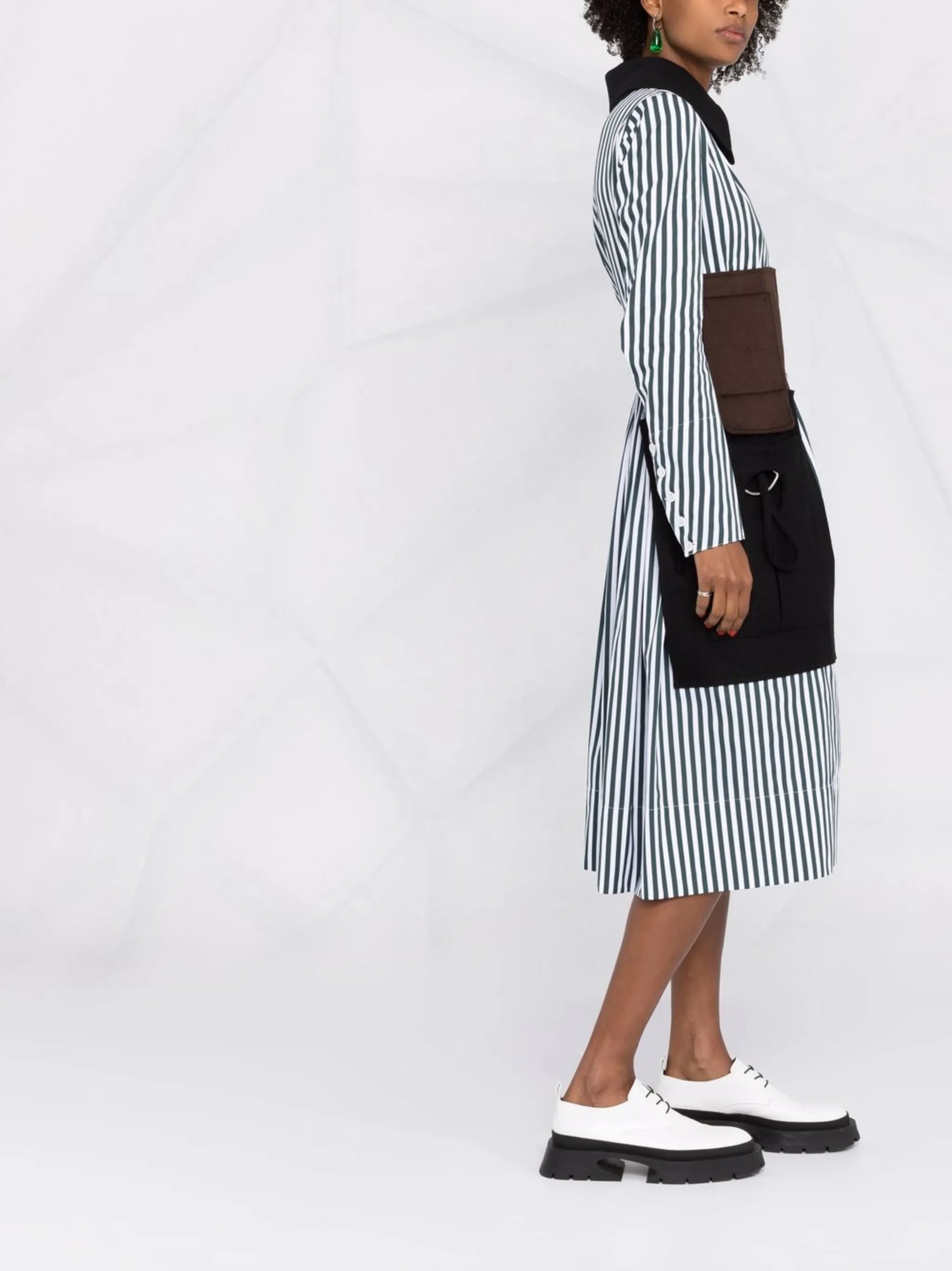 Memory Of stripe-pattern shirtdress