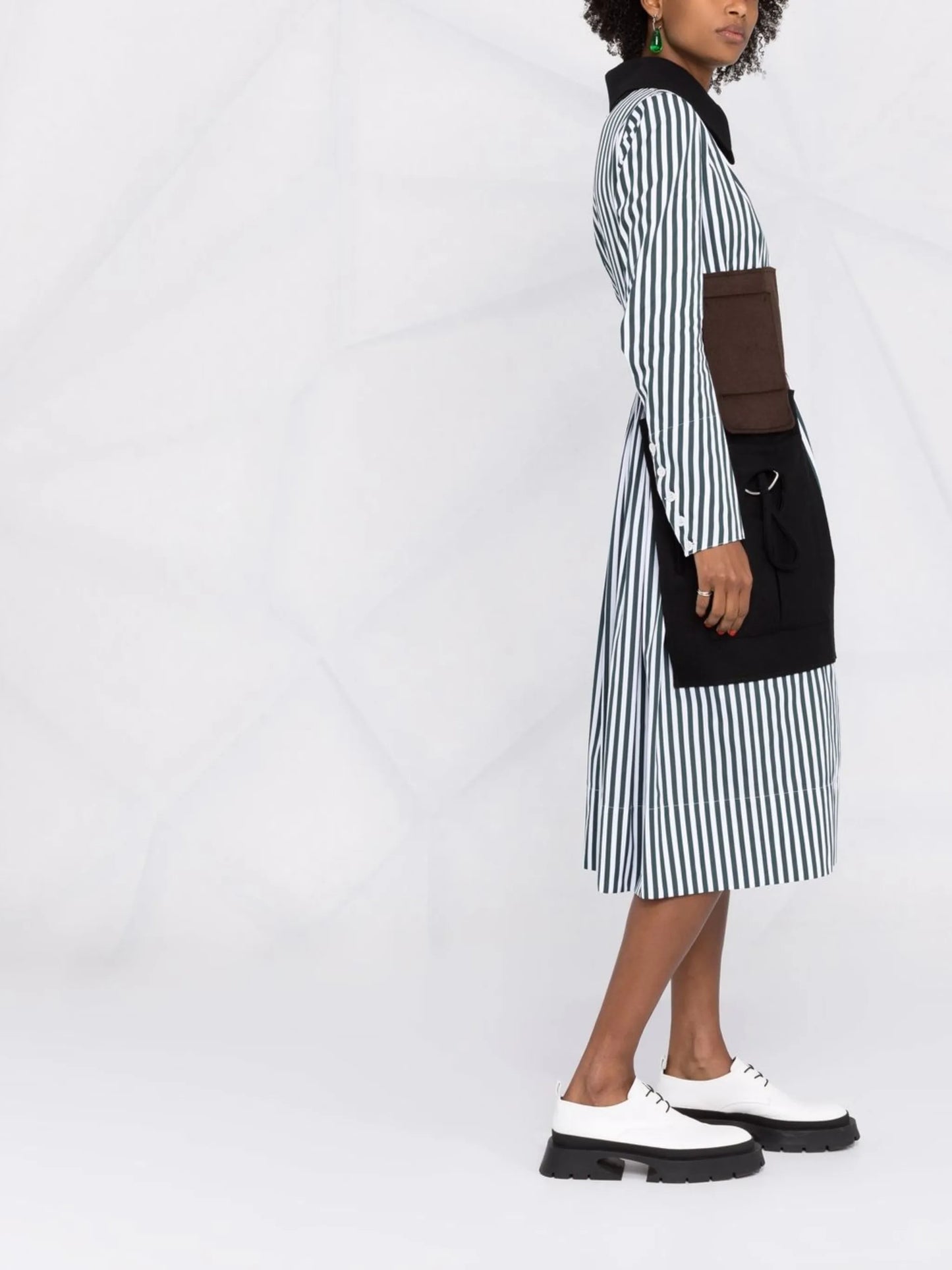 Memory Of stripe-pattern shirtdress
