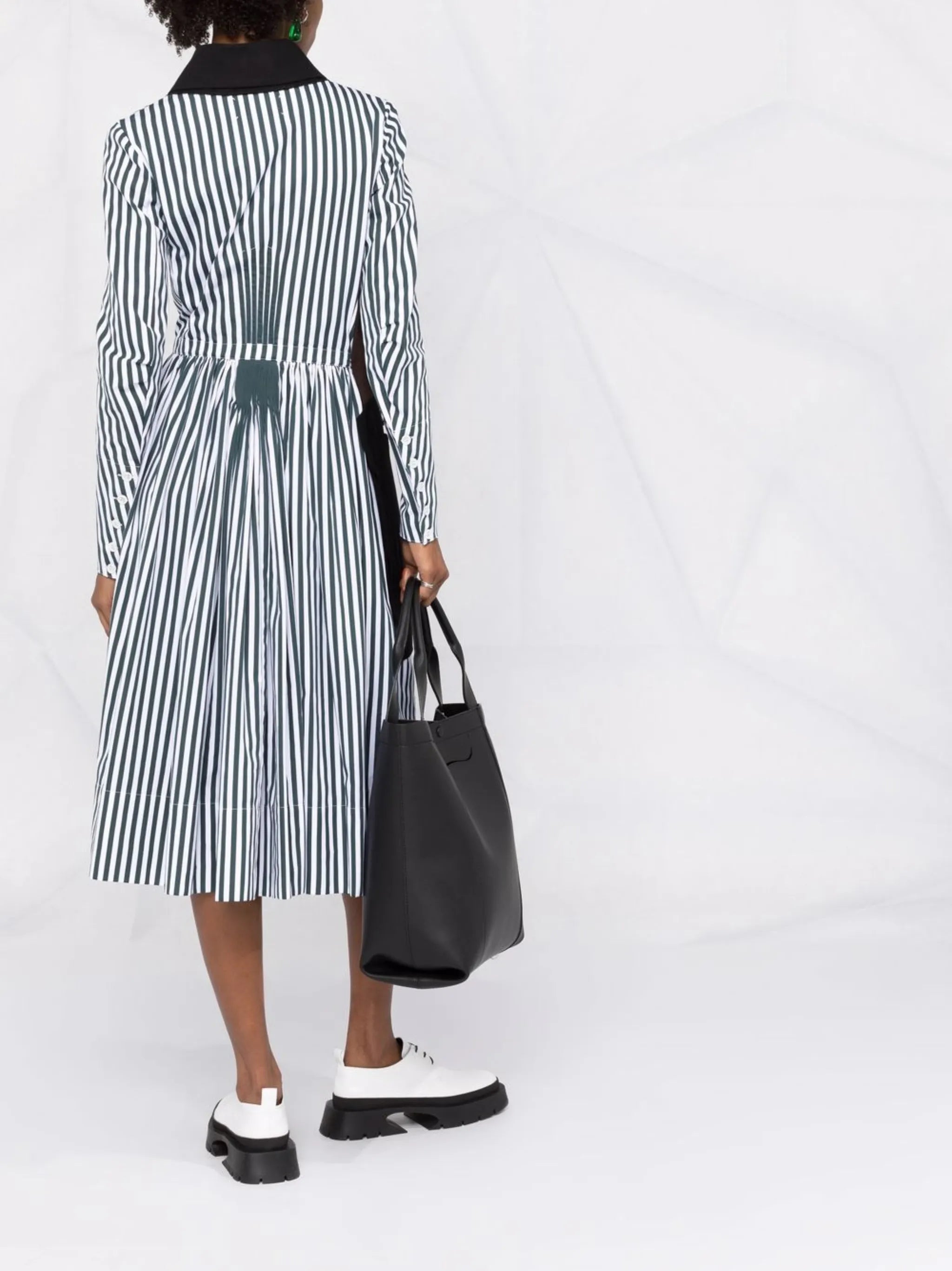Memory Of stripe-pattern shirtdress