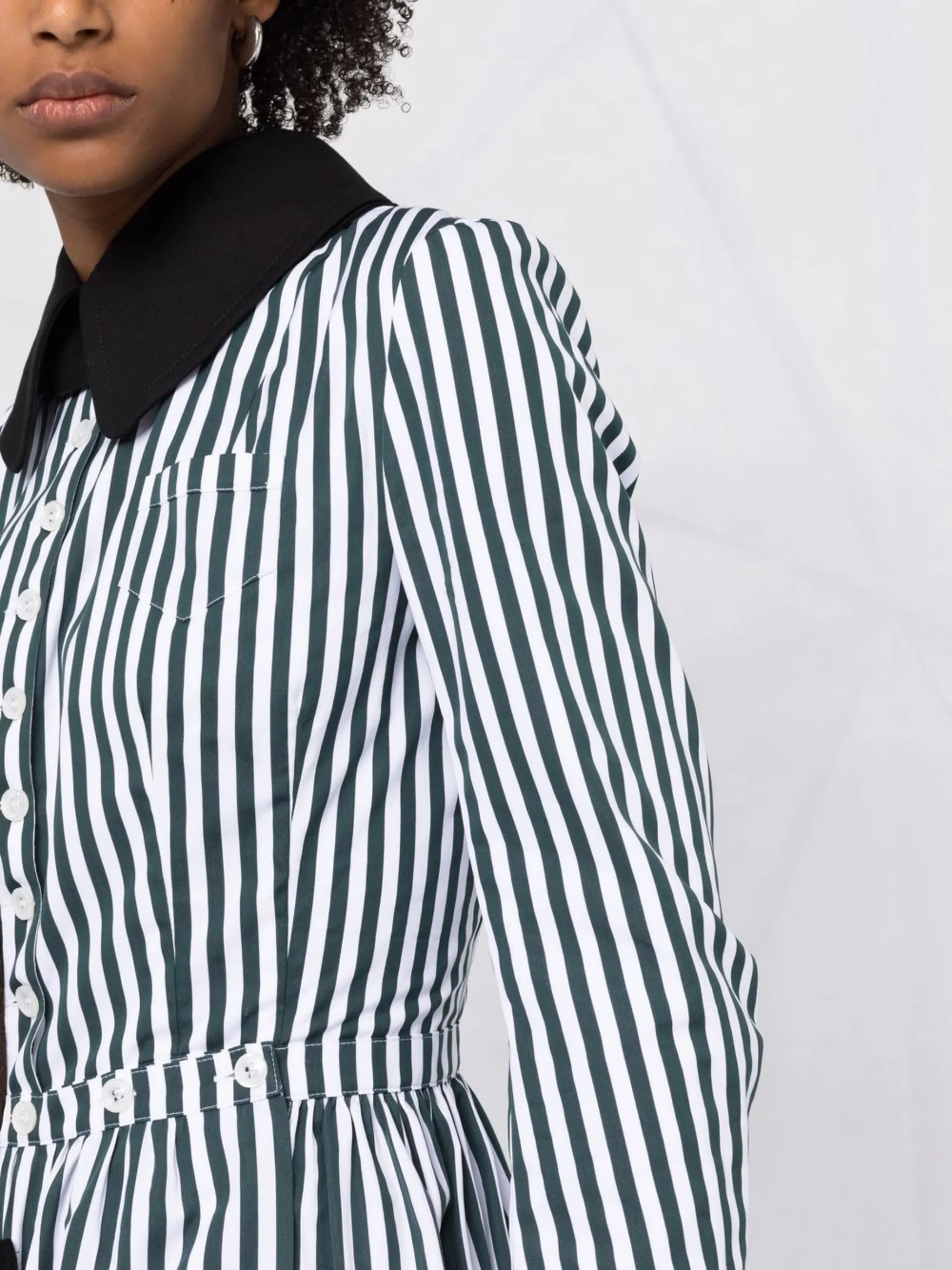 Memory Of stripe-pattern shirtdress