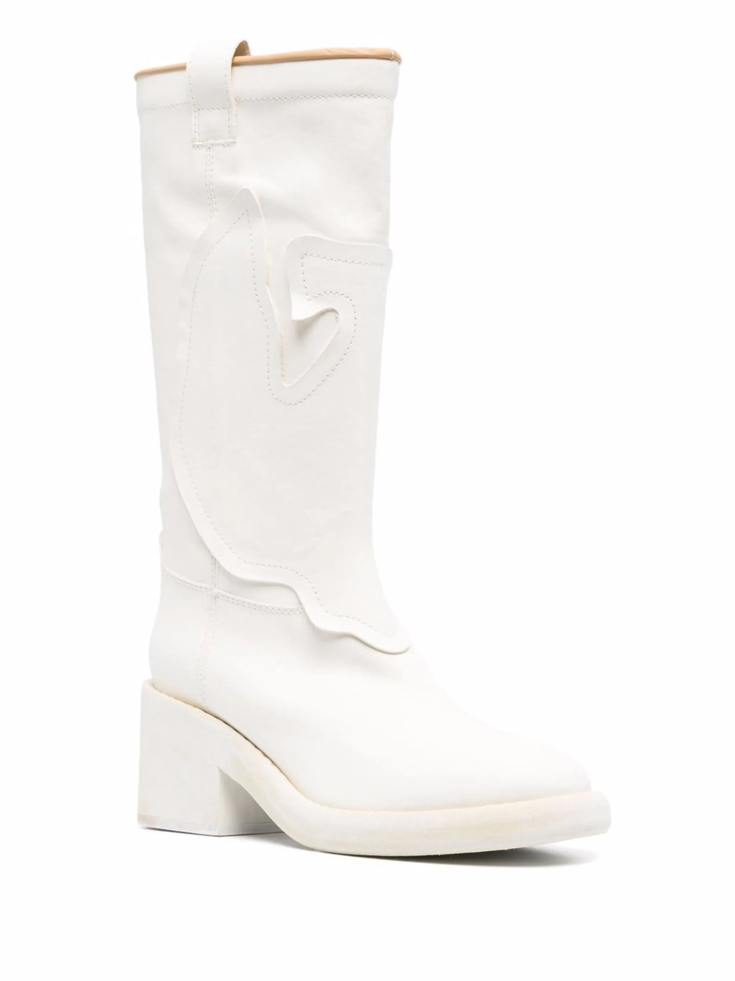 round-toe calf-length boots