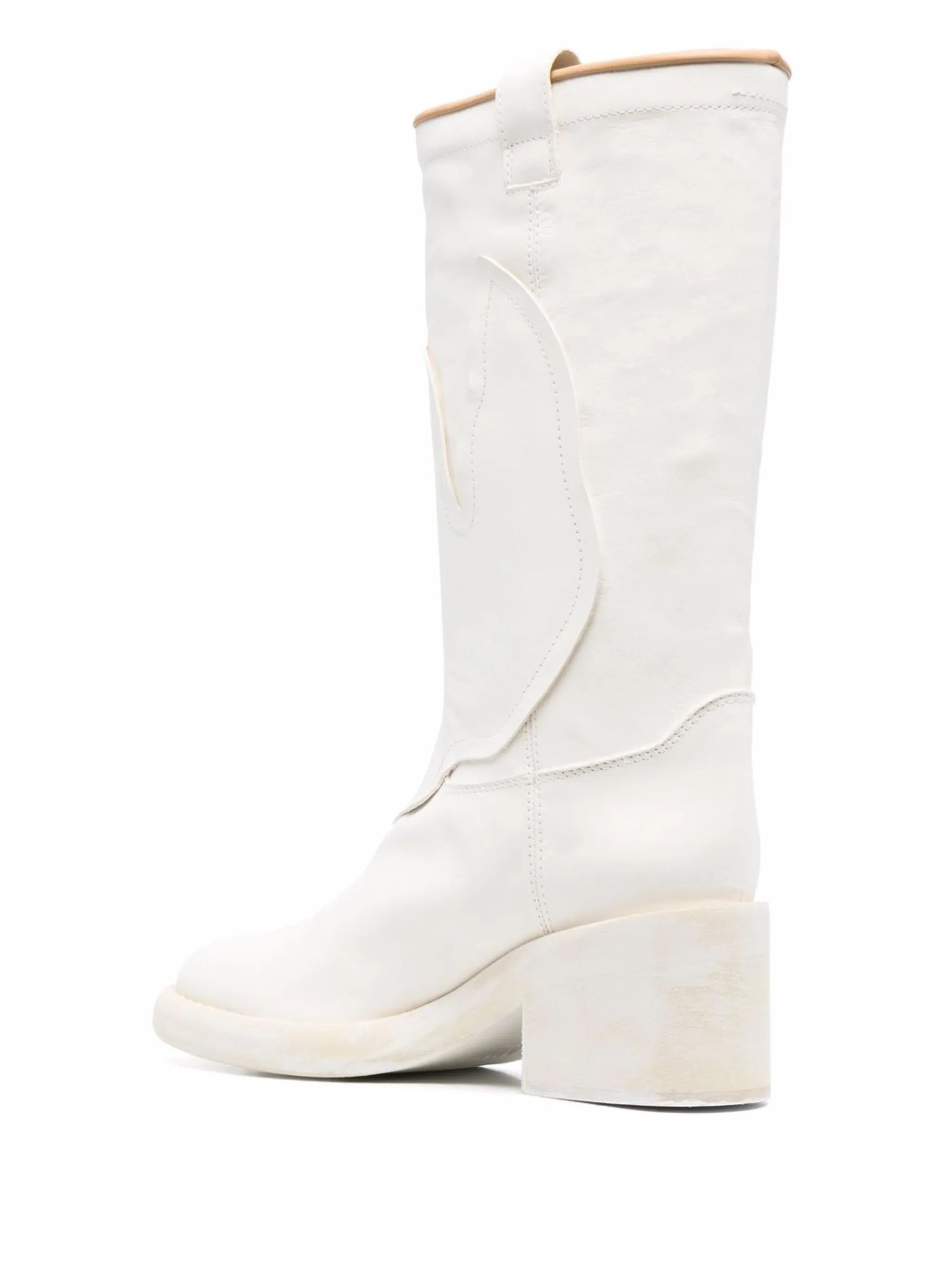 round-toe calf-length boots