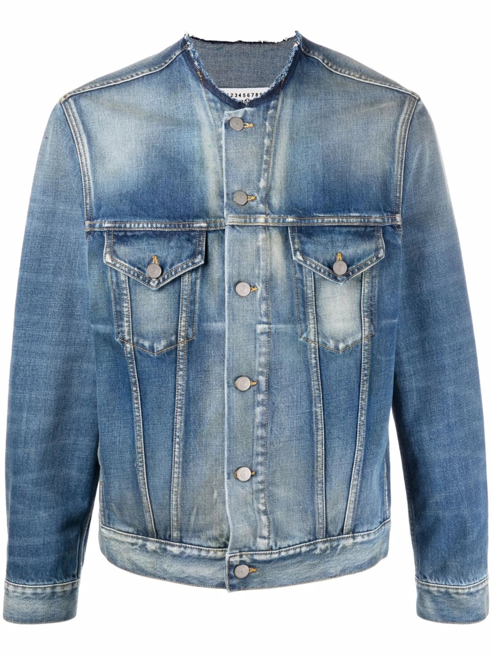 round-neck denim jacket