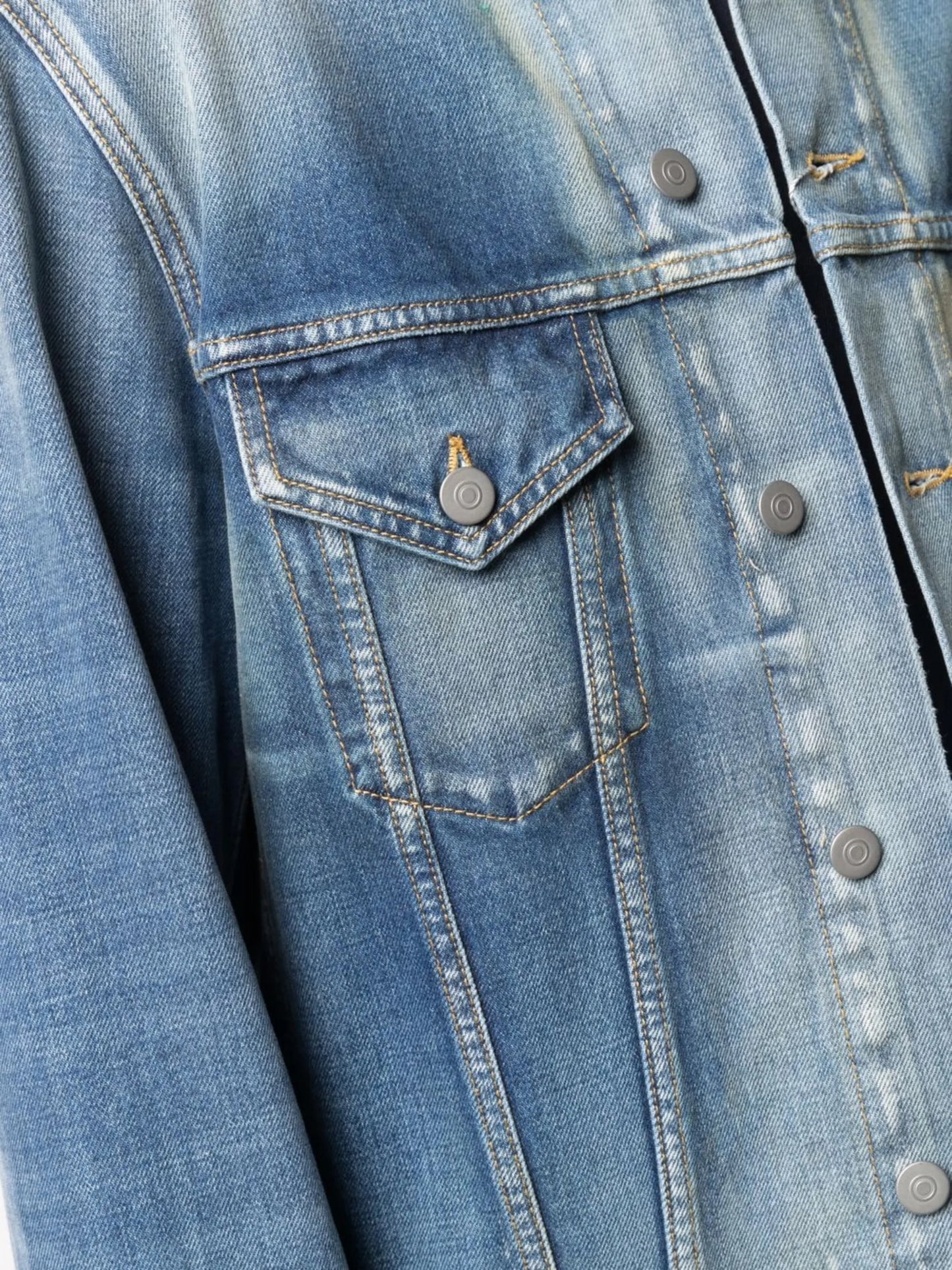 round-neck denim jacket