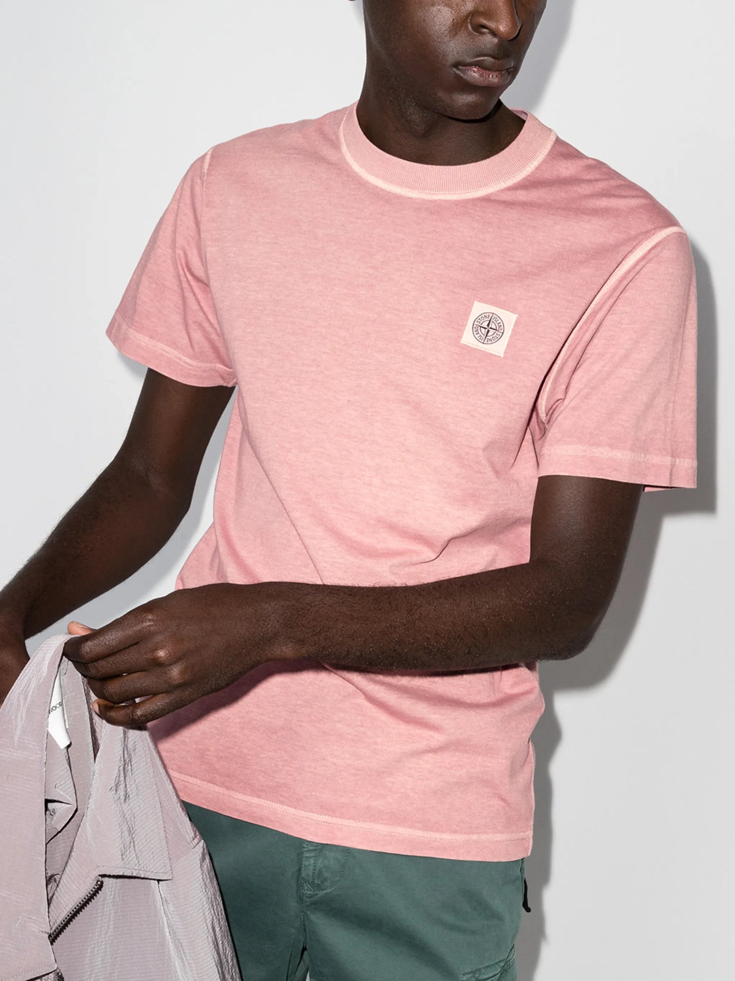 garment-dyed logo patch T-shirt