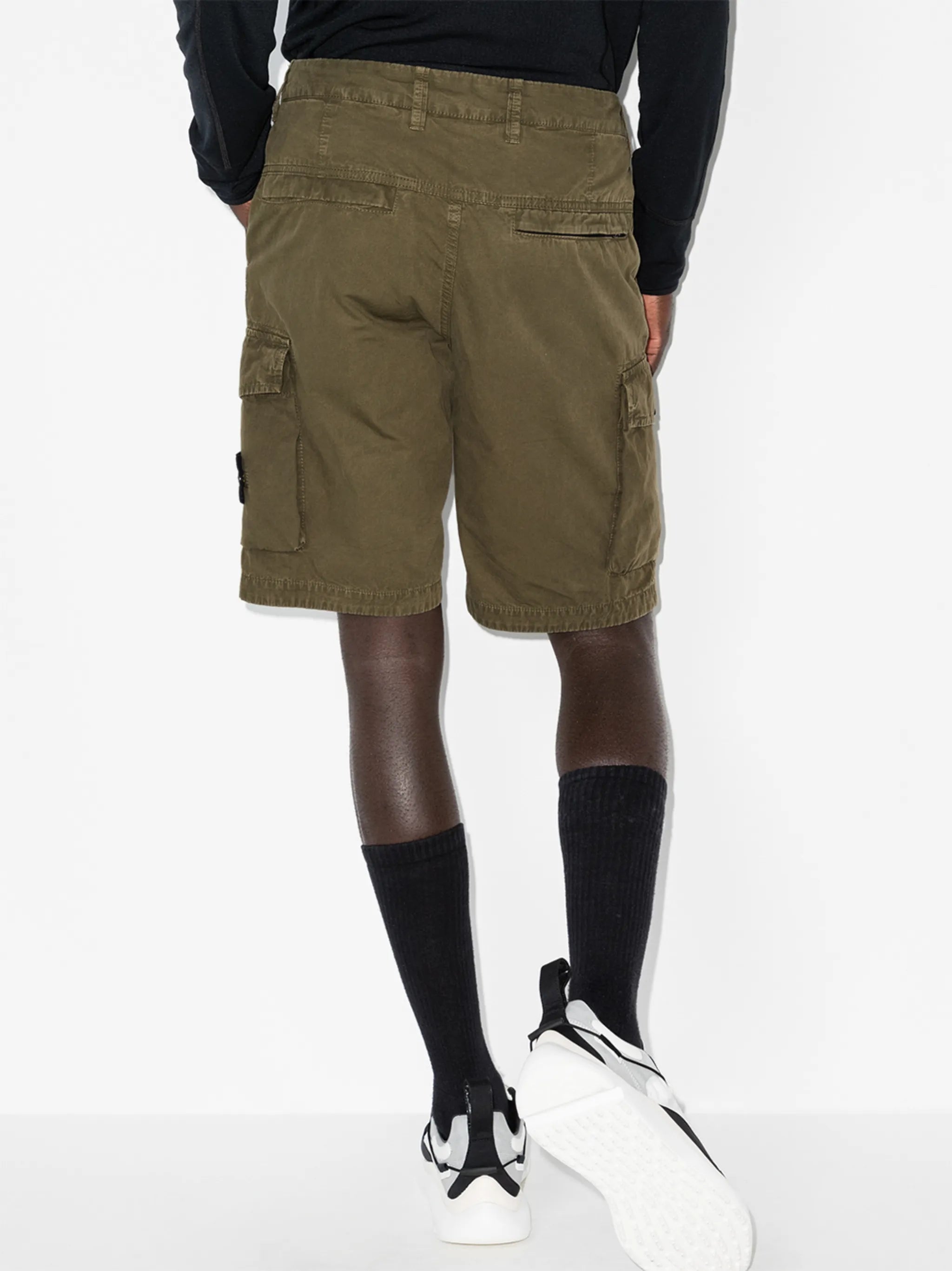 logo patch cargo shorts