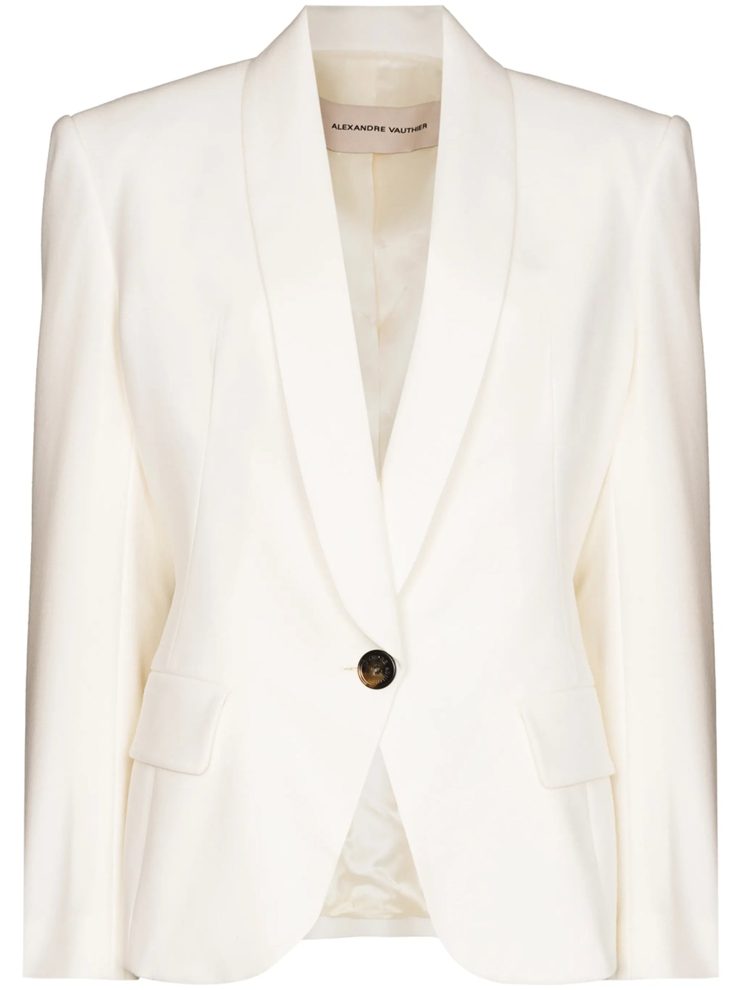 padded-shoulder single-breasted blazer