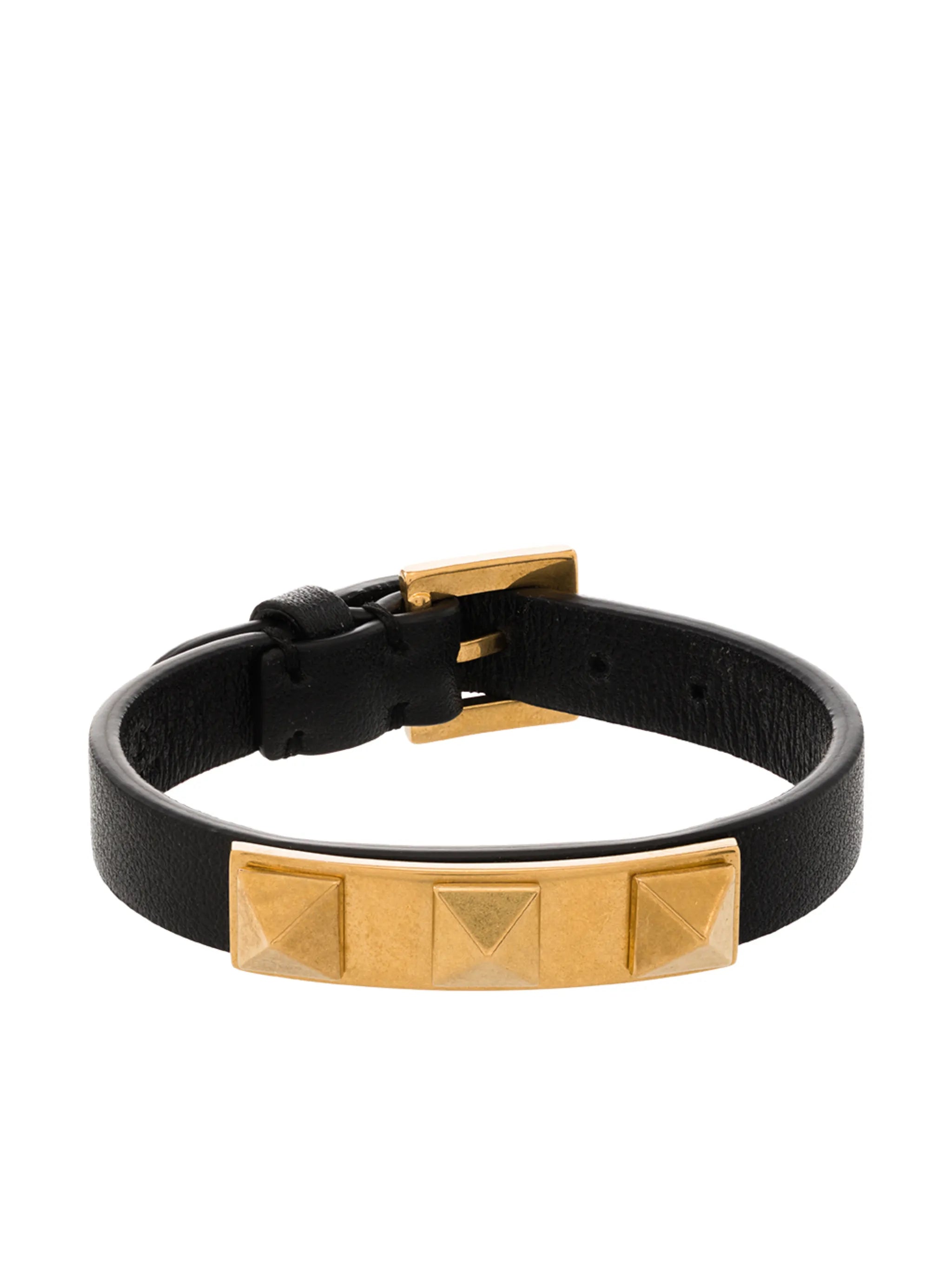 Rockstud leather bracelet