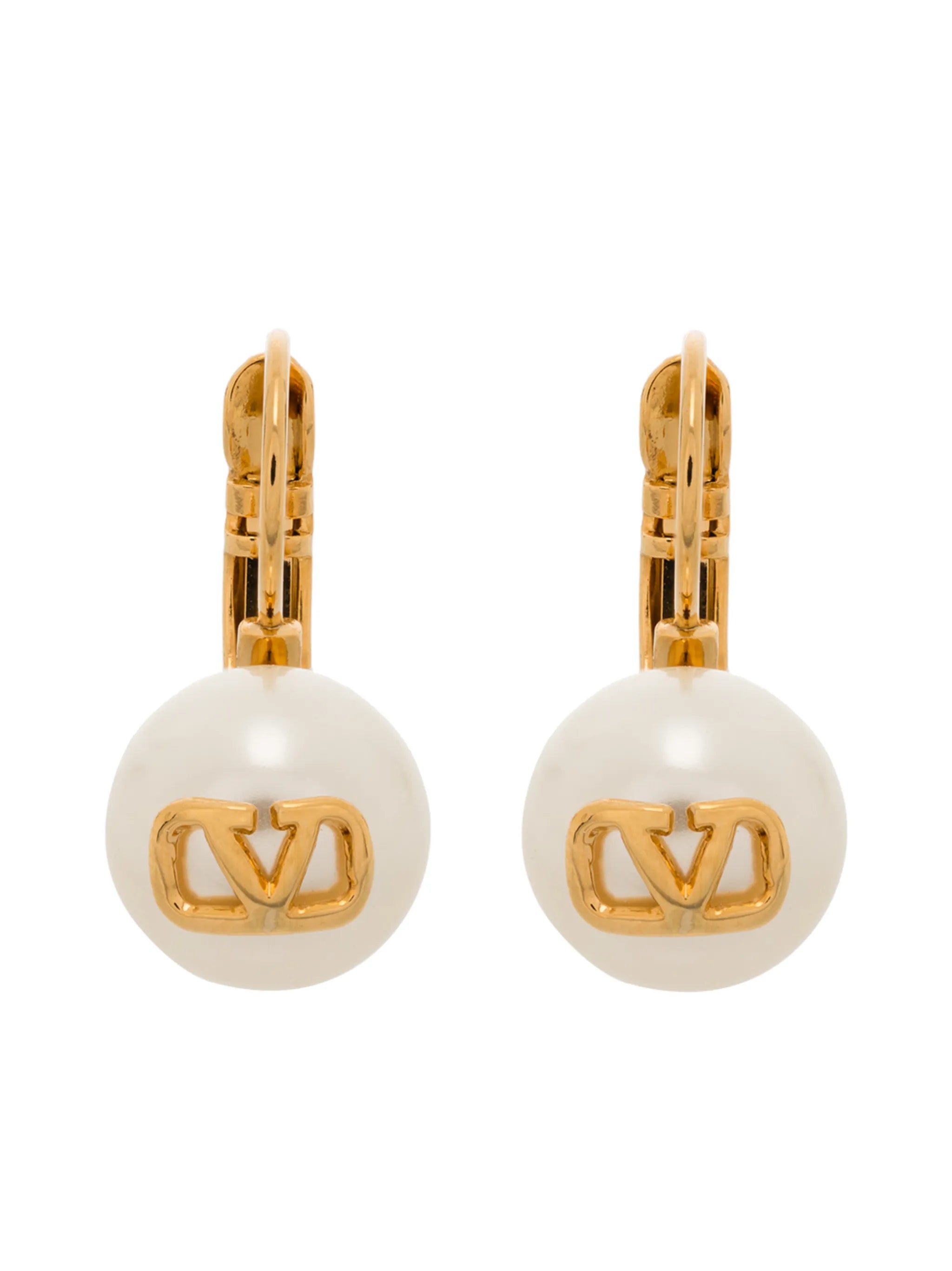 VLogo Signature pearl drop earrings