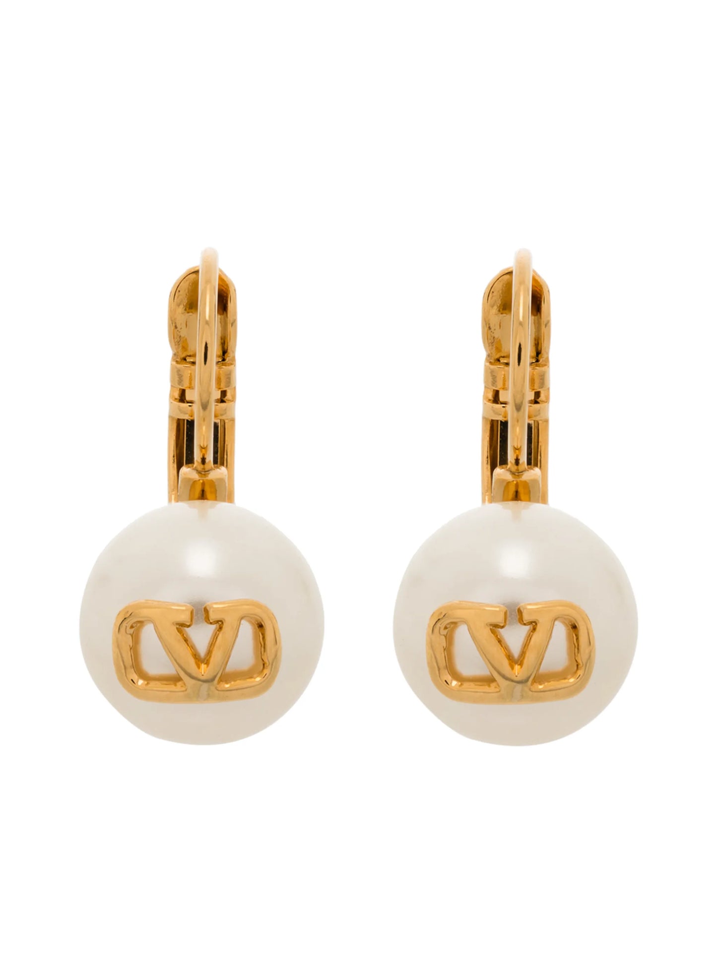 VLogo Signature pearl drop earrings