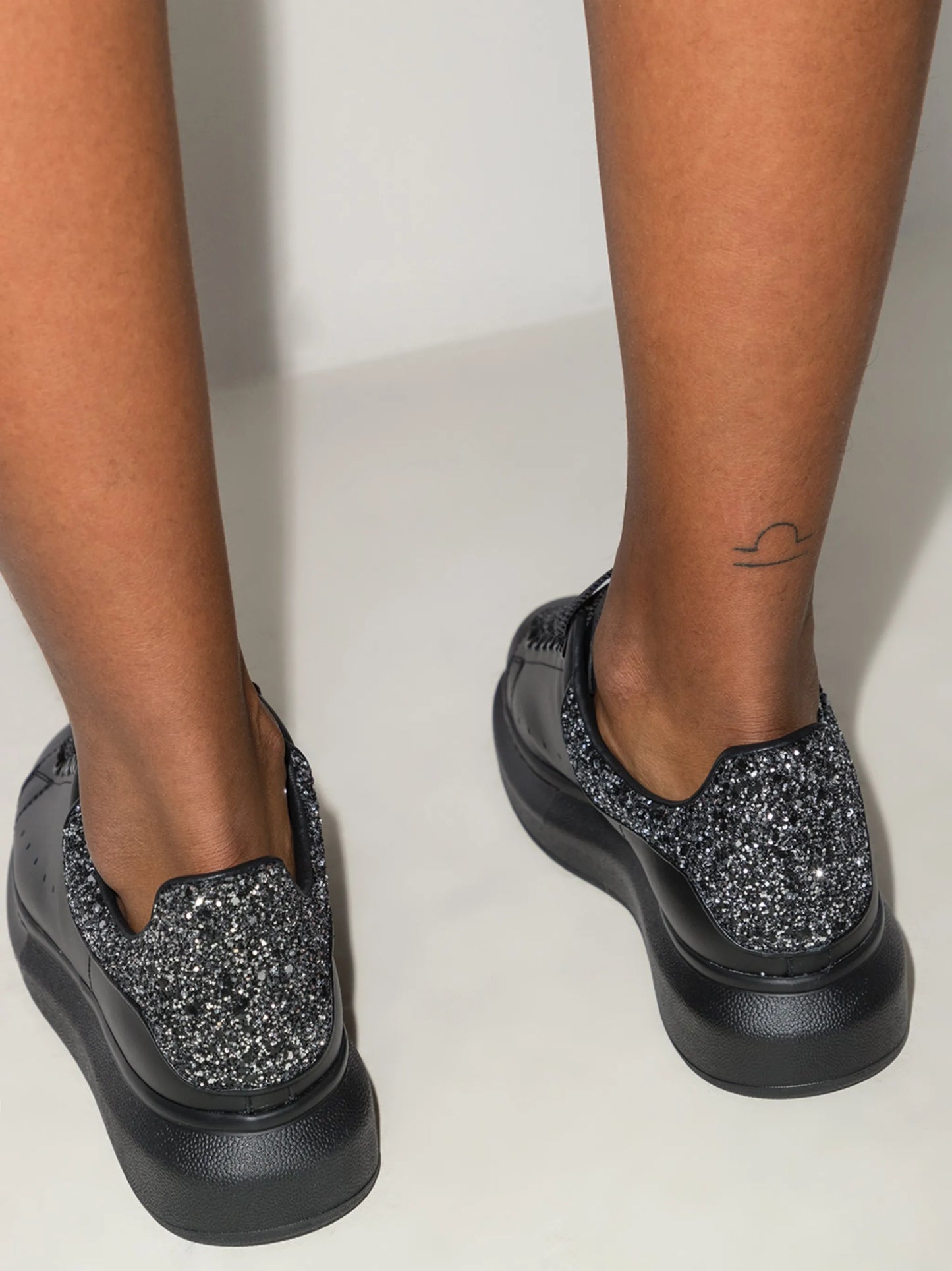 Oversized glitter-detail sneakers