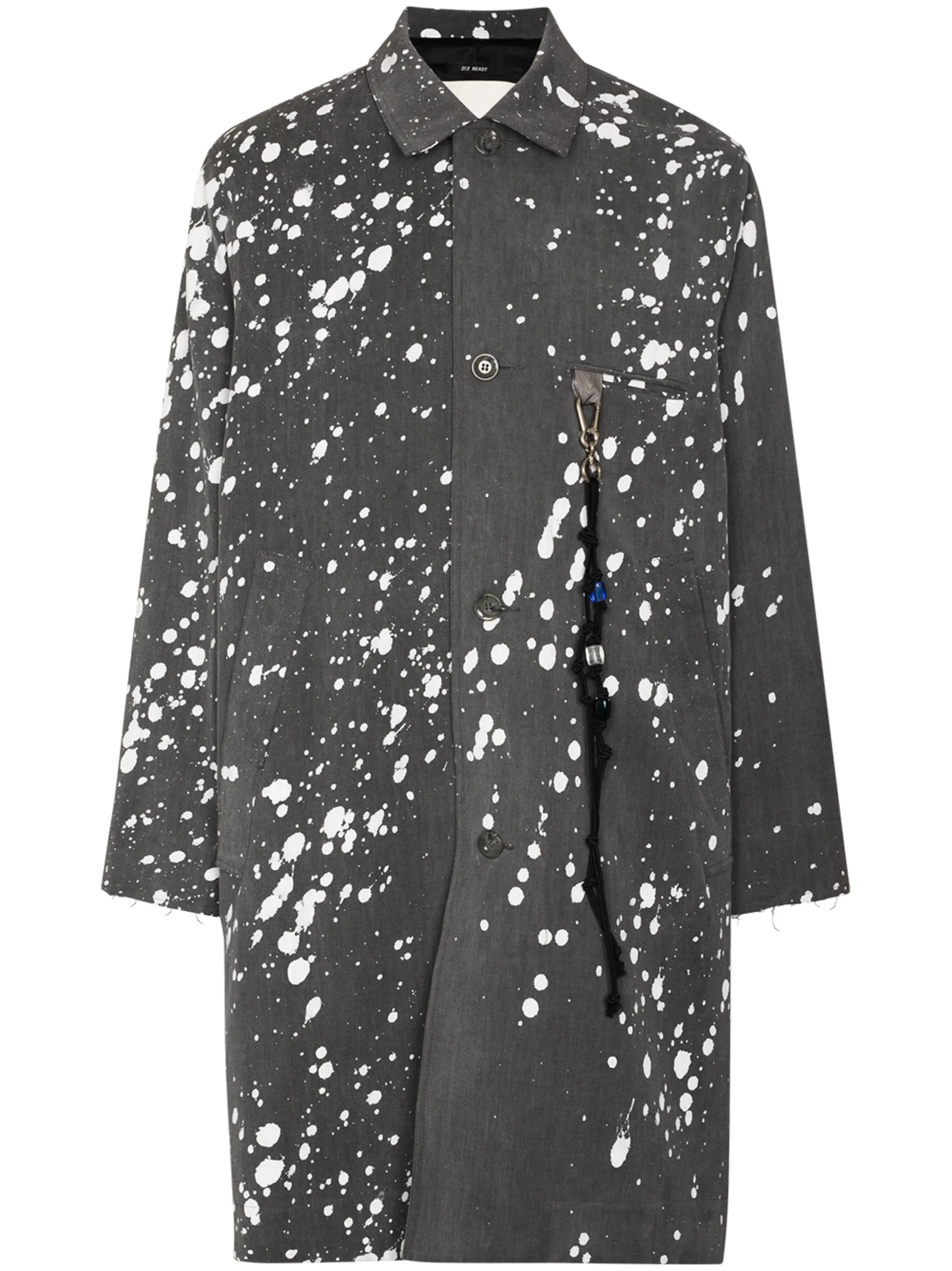 paint-splatter single-breasted jacket