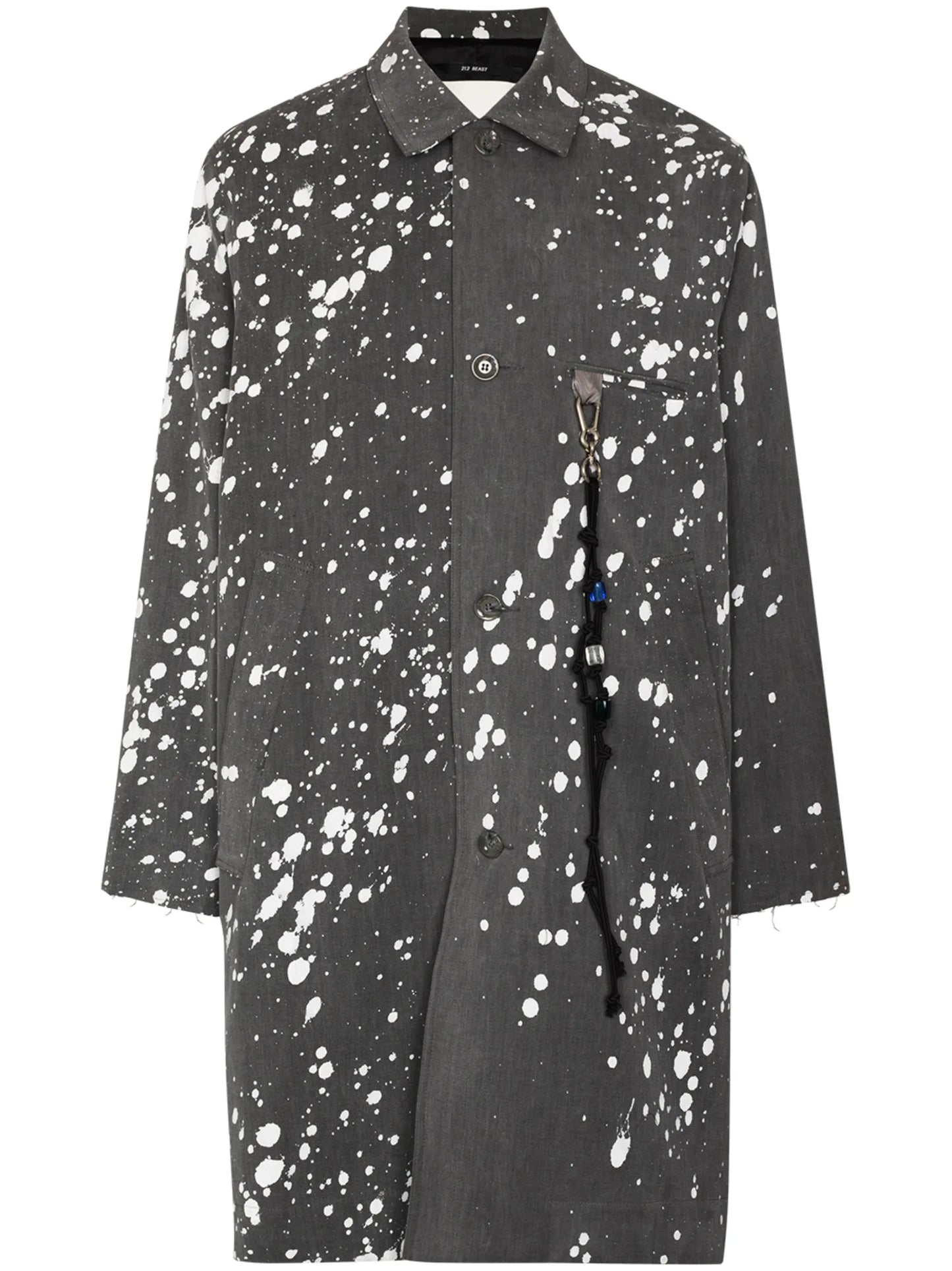 paint-splatter single-breasted jacket