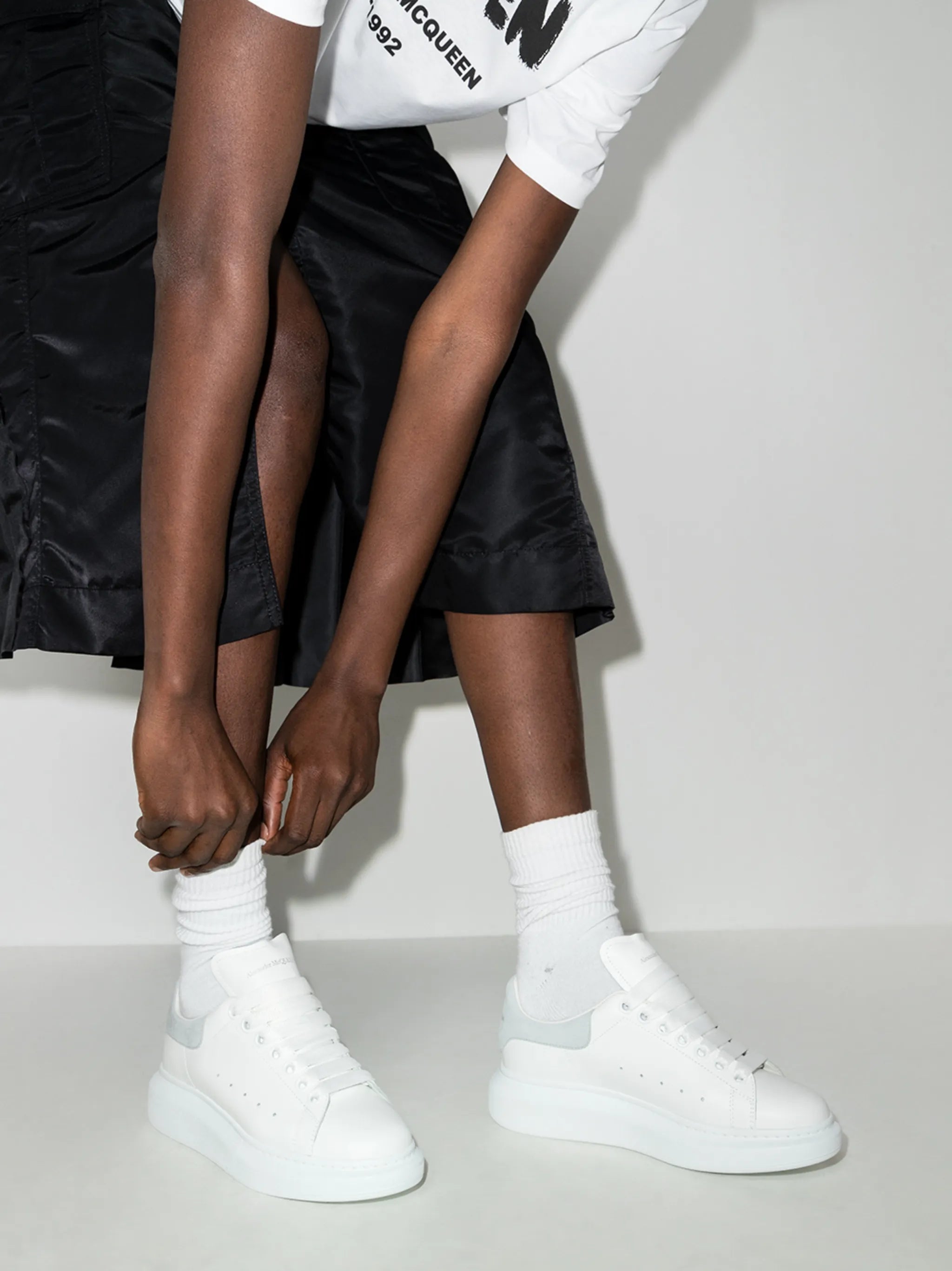 Oversized lace-up sneakers