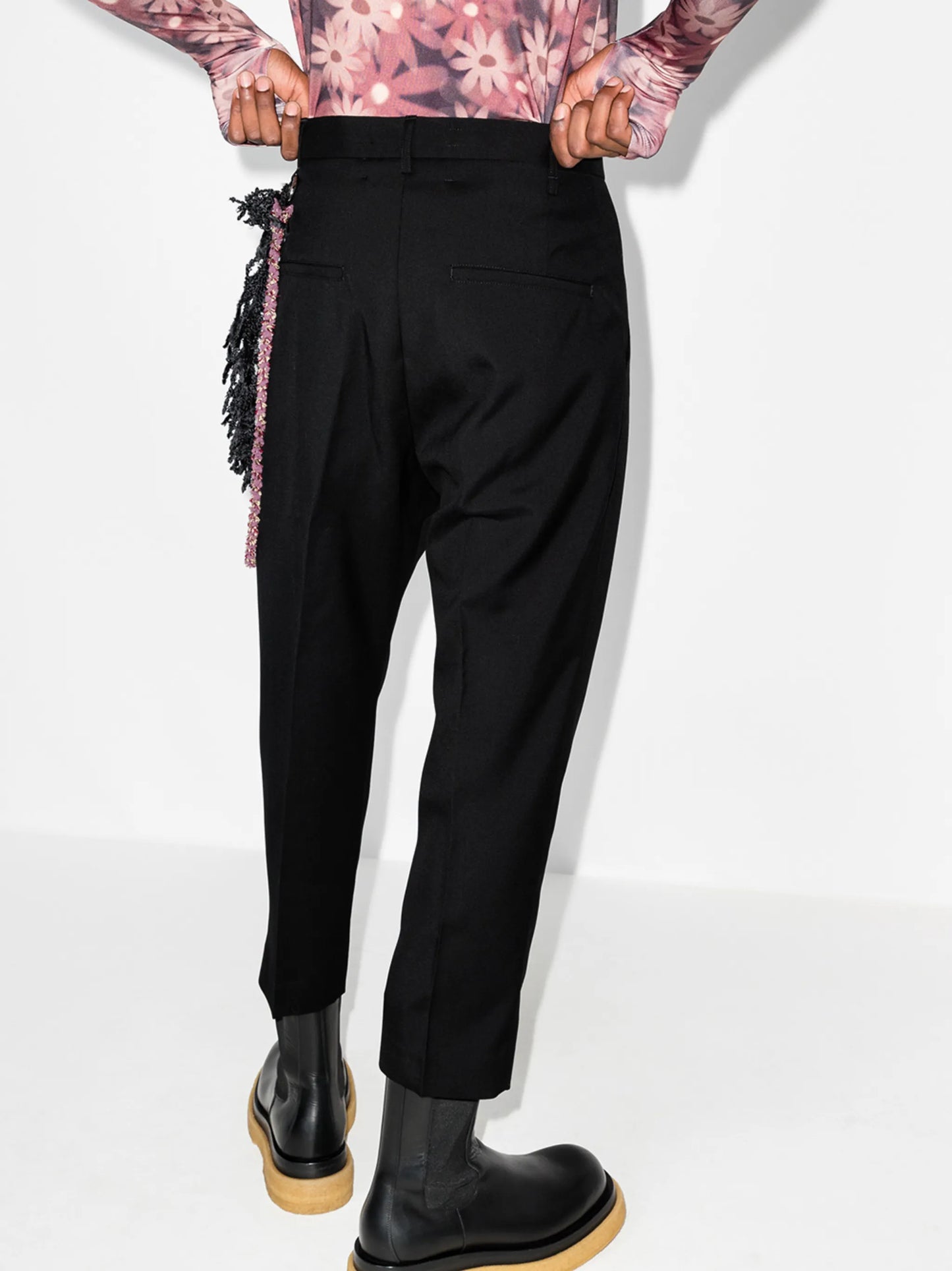 pleated tapered trousers