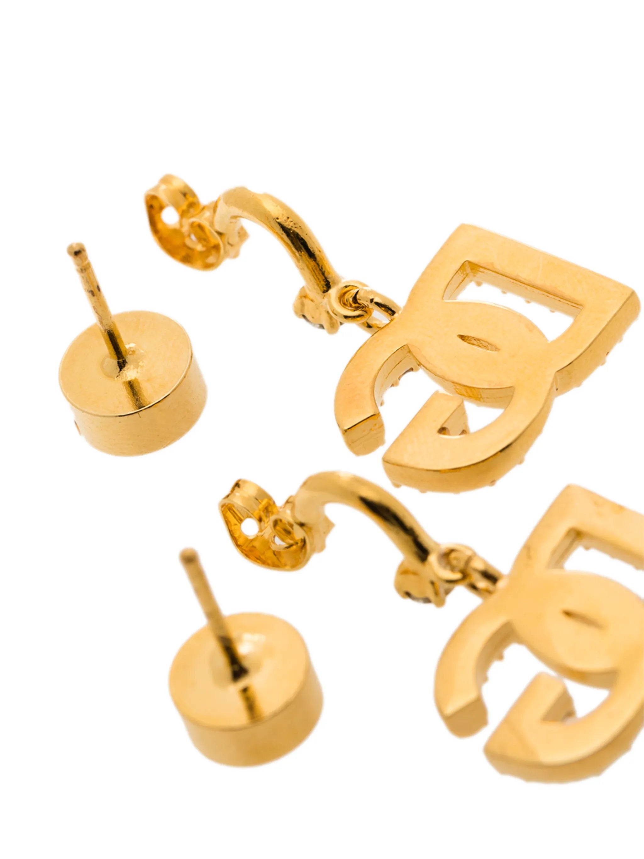 logo-pendant earrings