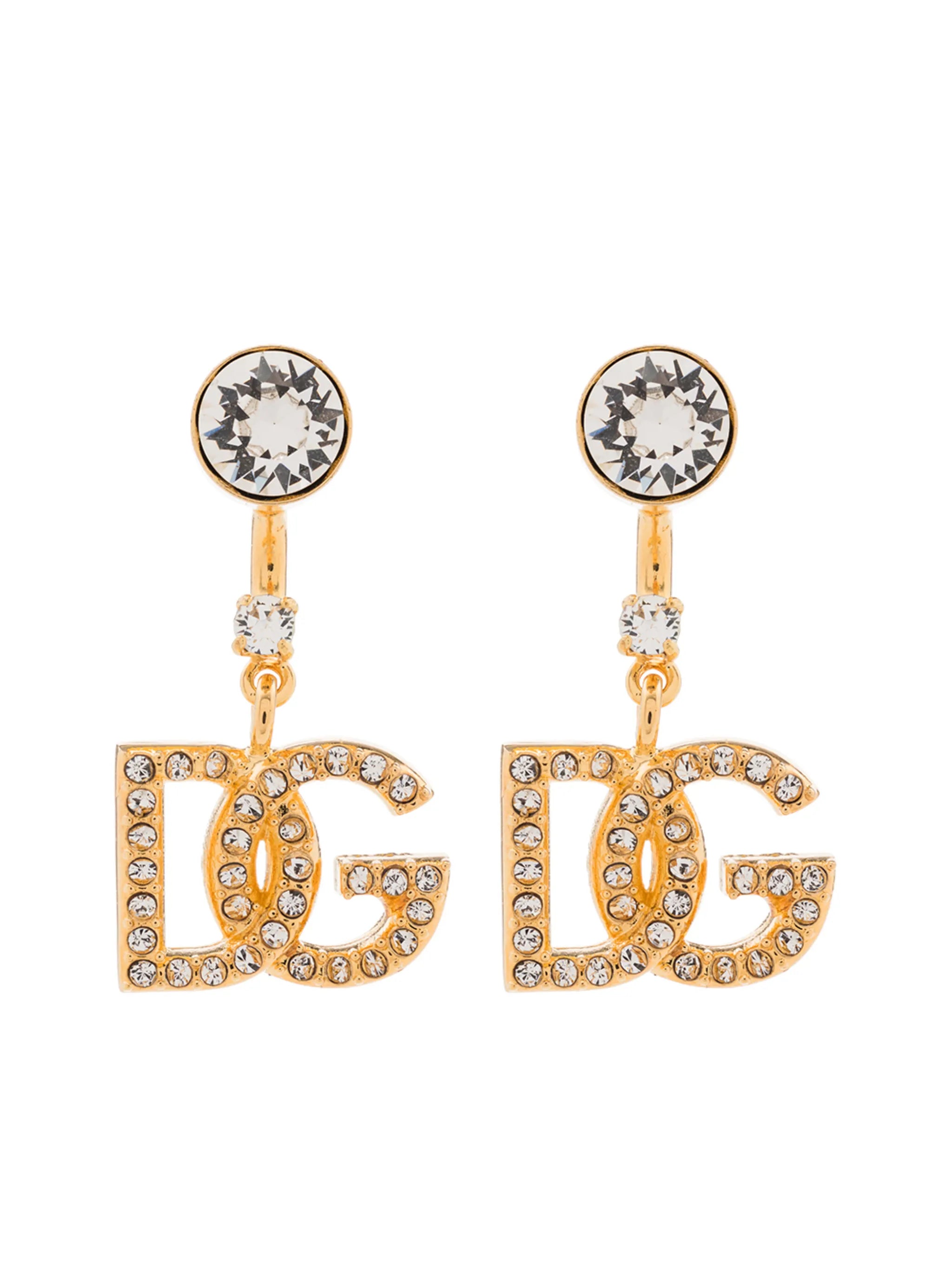 logo-pendant earrings