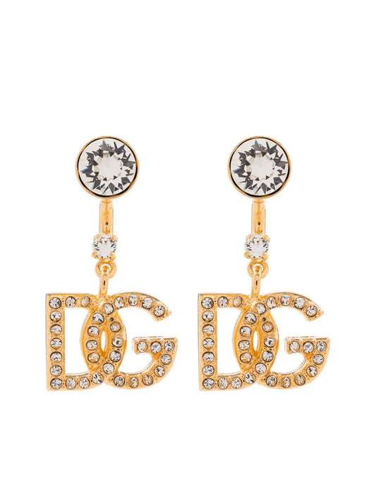logo-pendant earrings