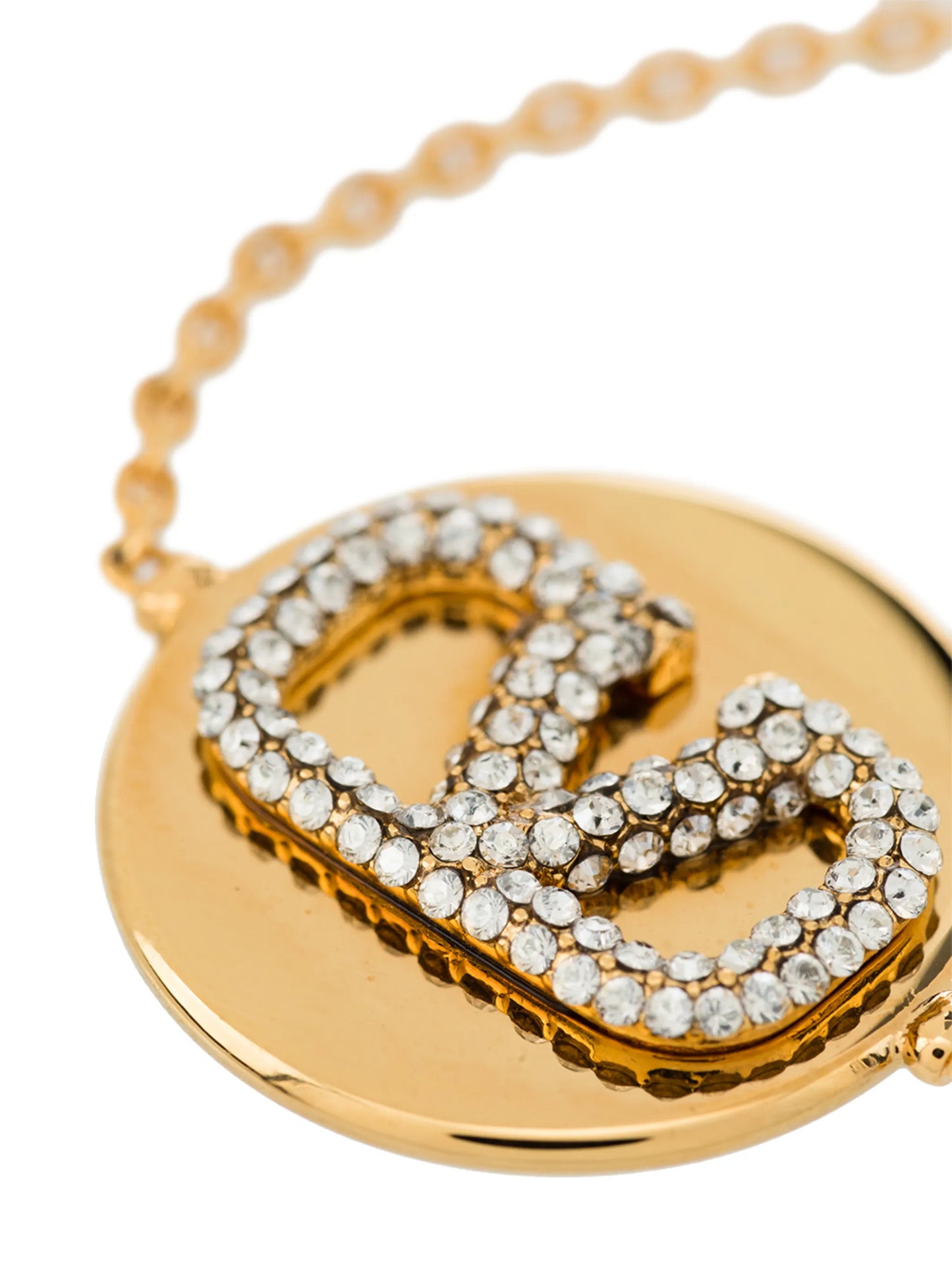 crystal VLogo disc chain bracelet