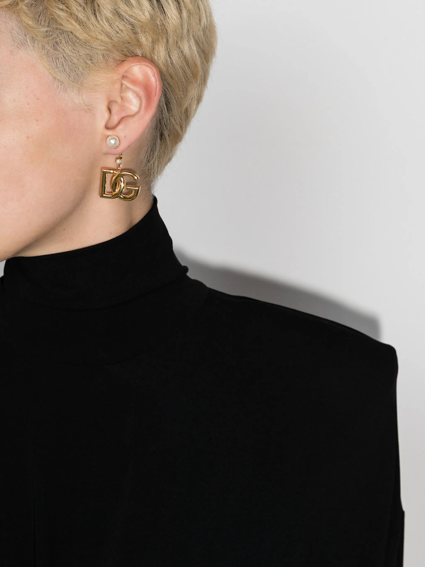 DG pearl-drop earrings