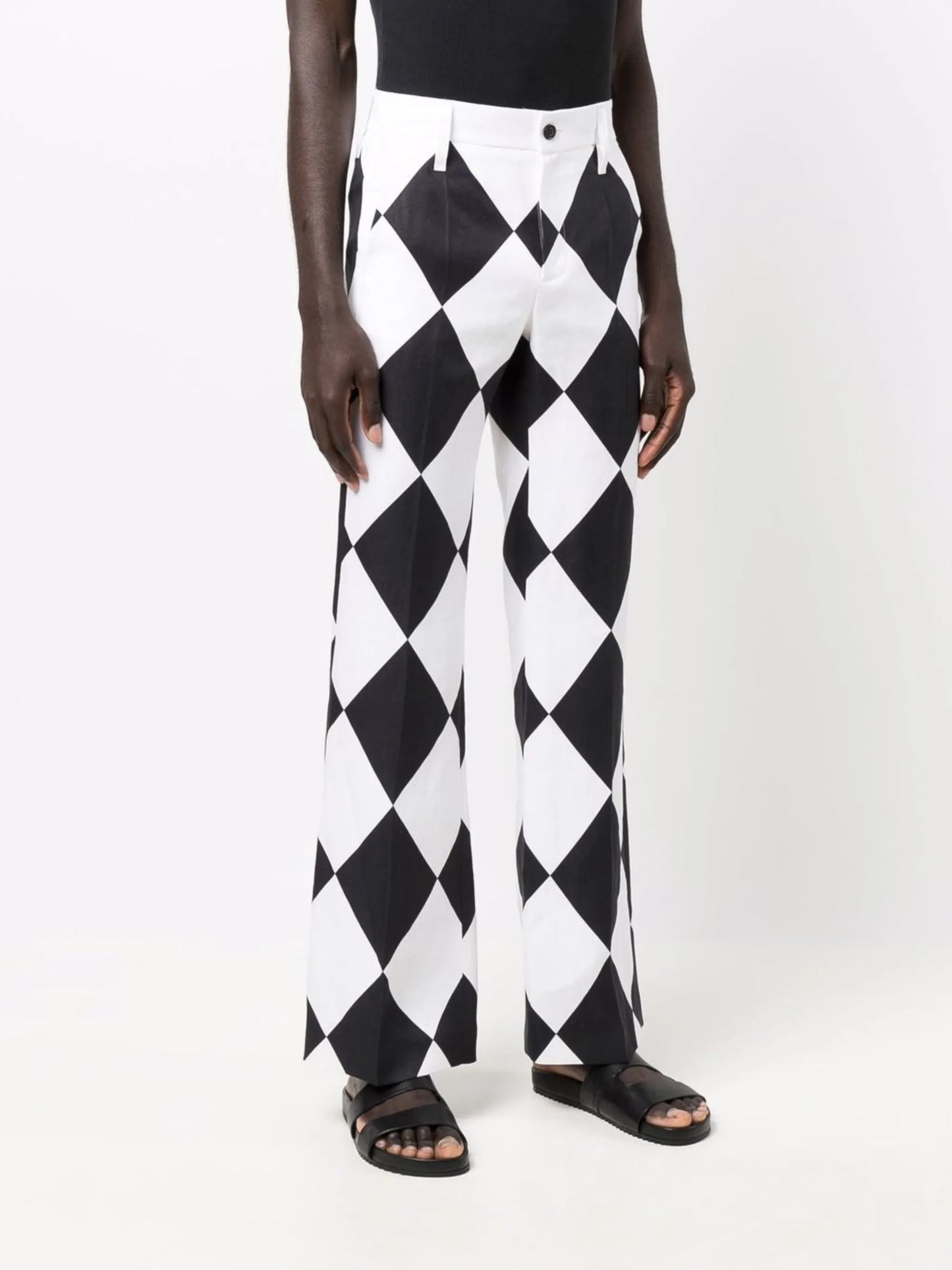 x Kenneth diamond-print trousers