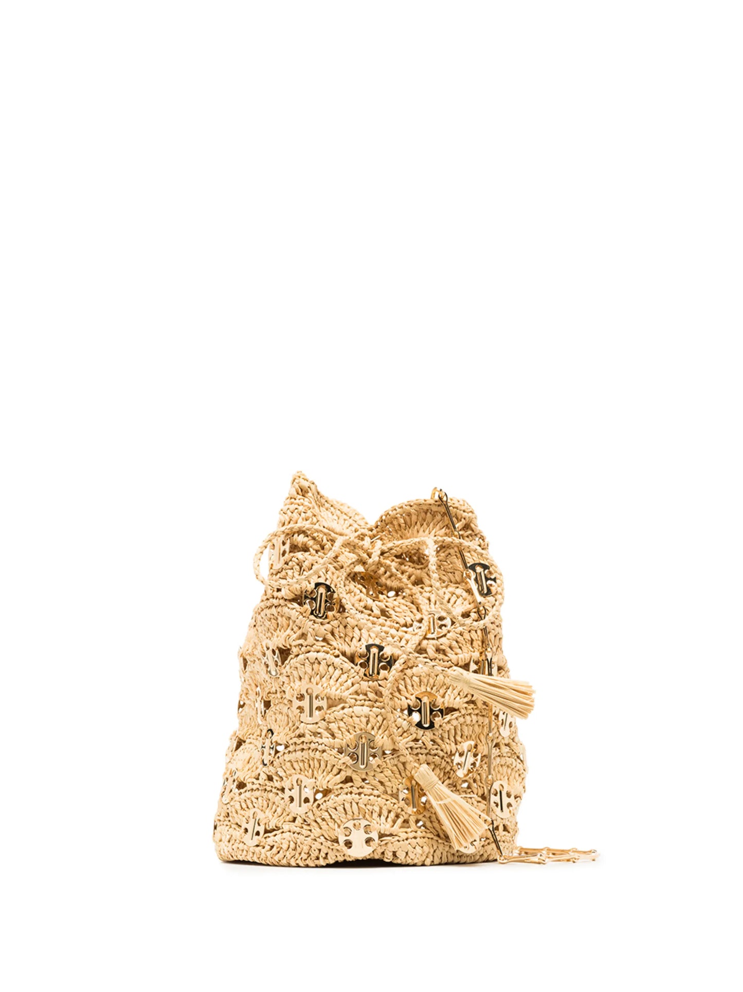 woven raffia bucket bag