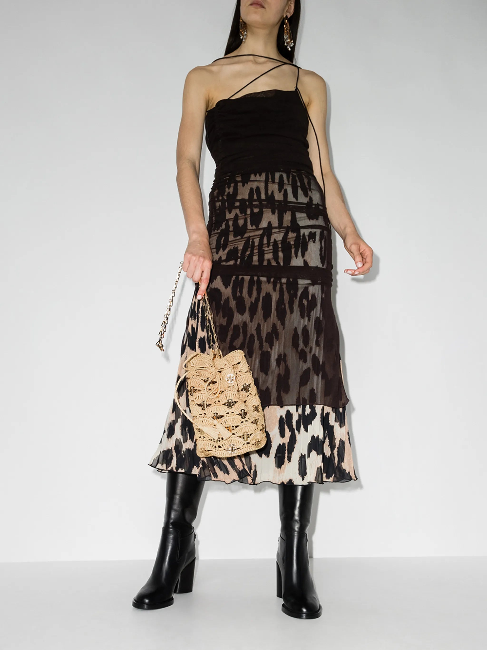 woven raffia bucket bag