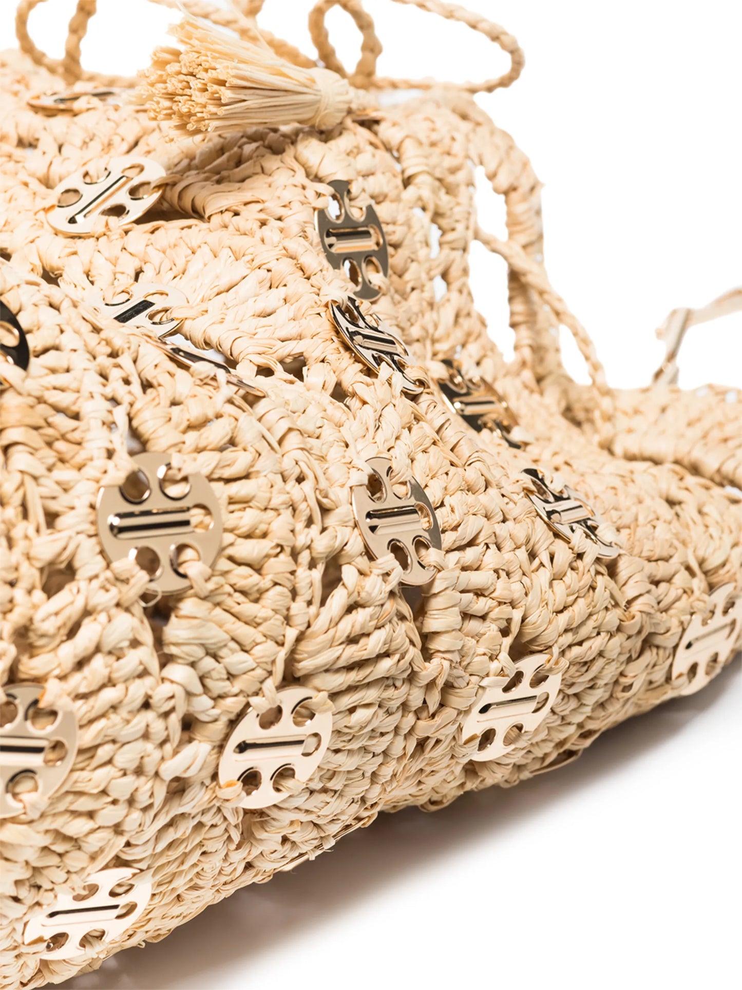 woven raffia bucket bag