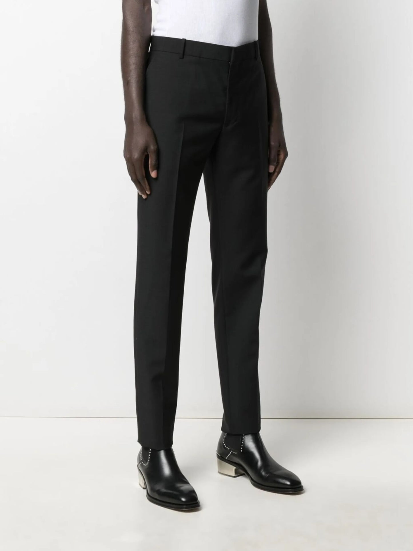 slim-leg tailored trousers