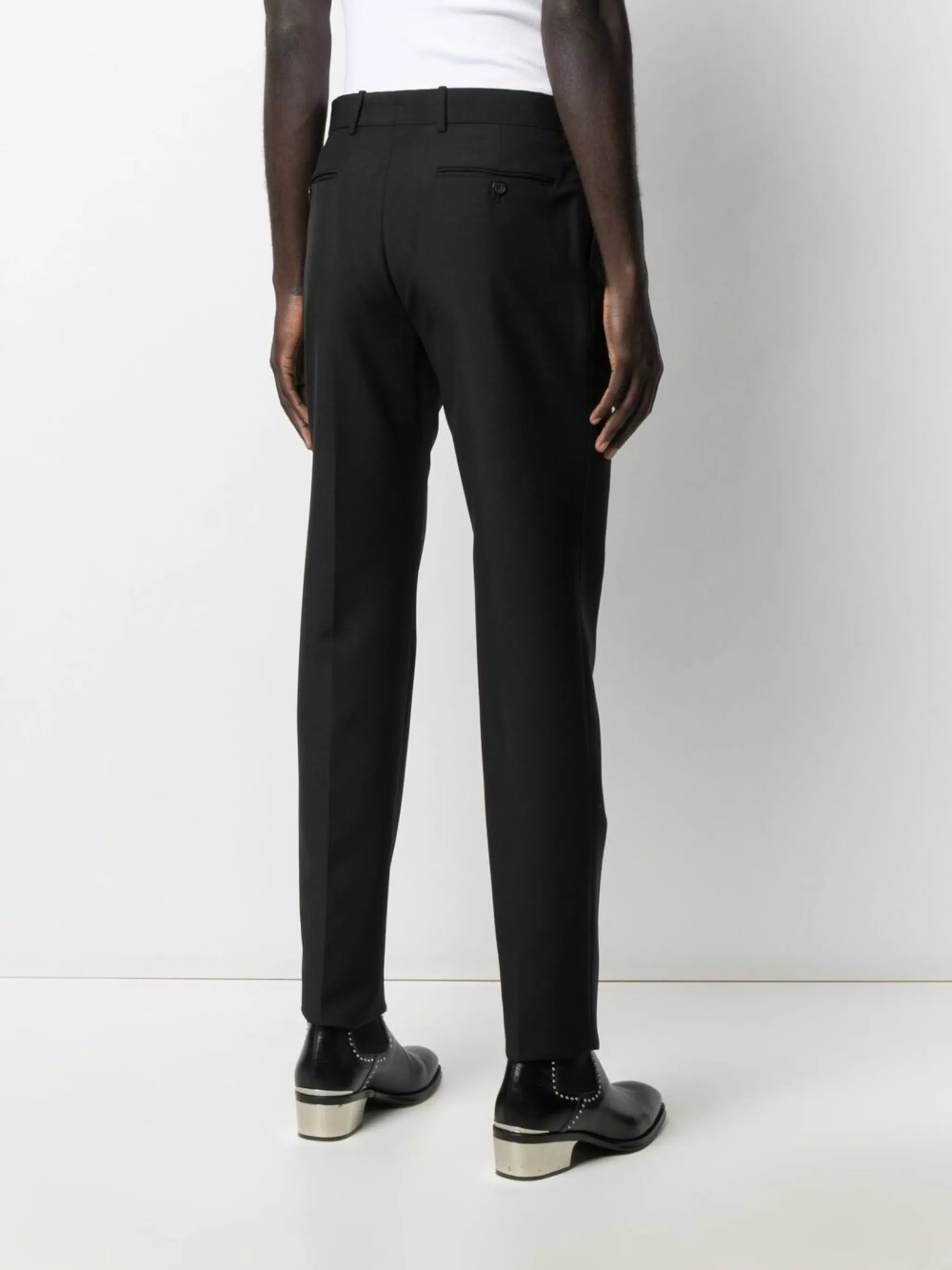 slim-leg tailored trousers