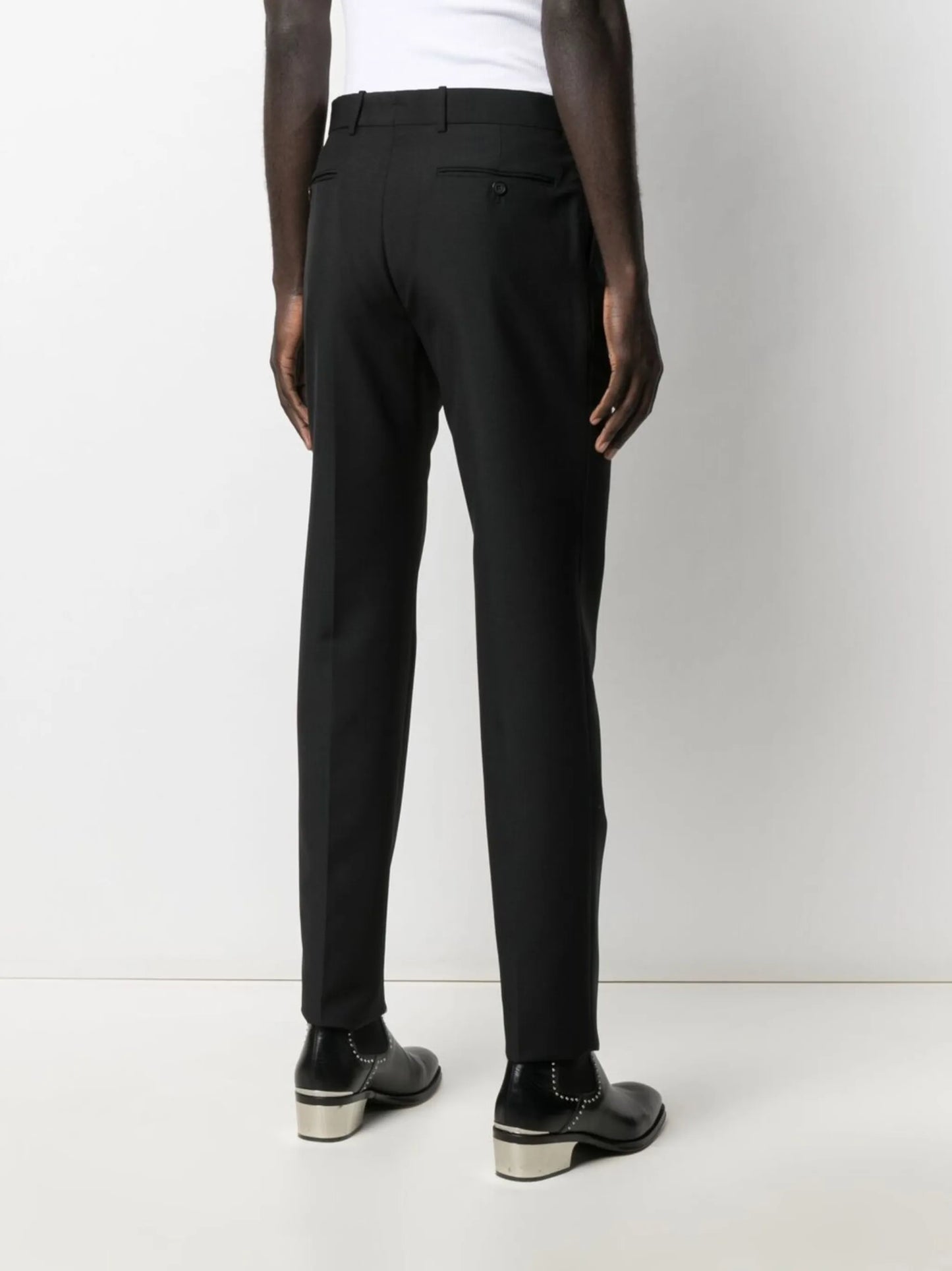 slim-leg tailored trousers