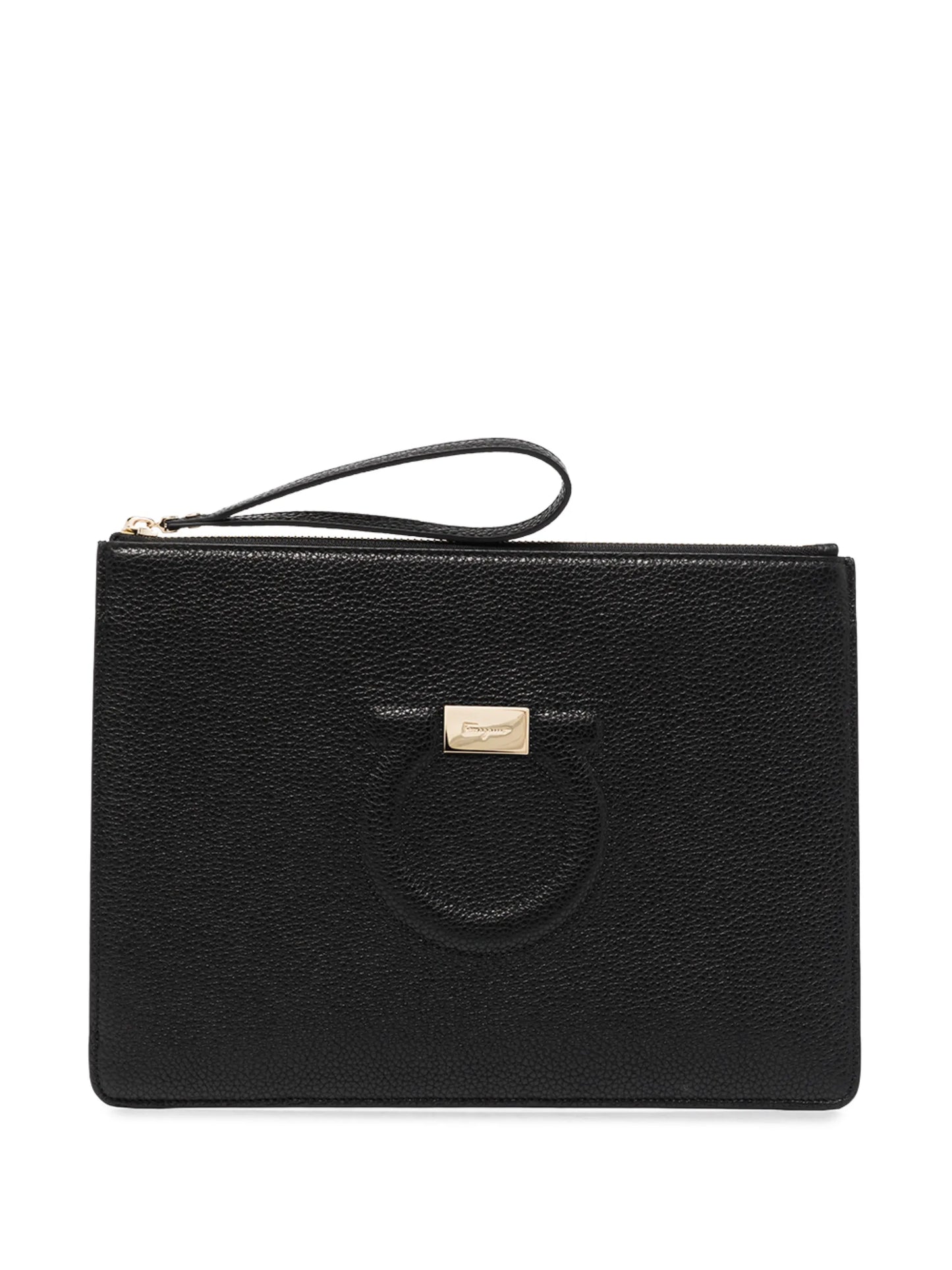 Gancini leather pouch