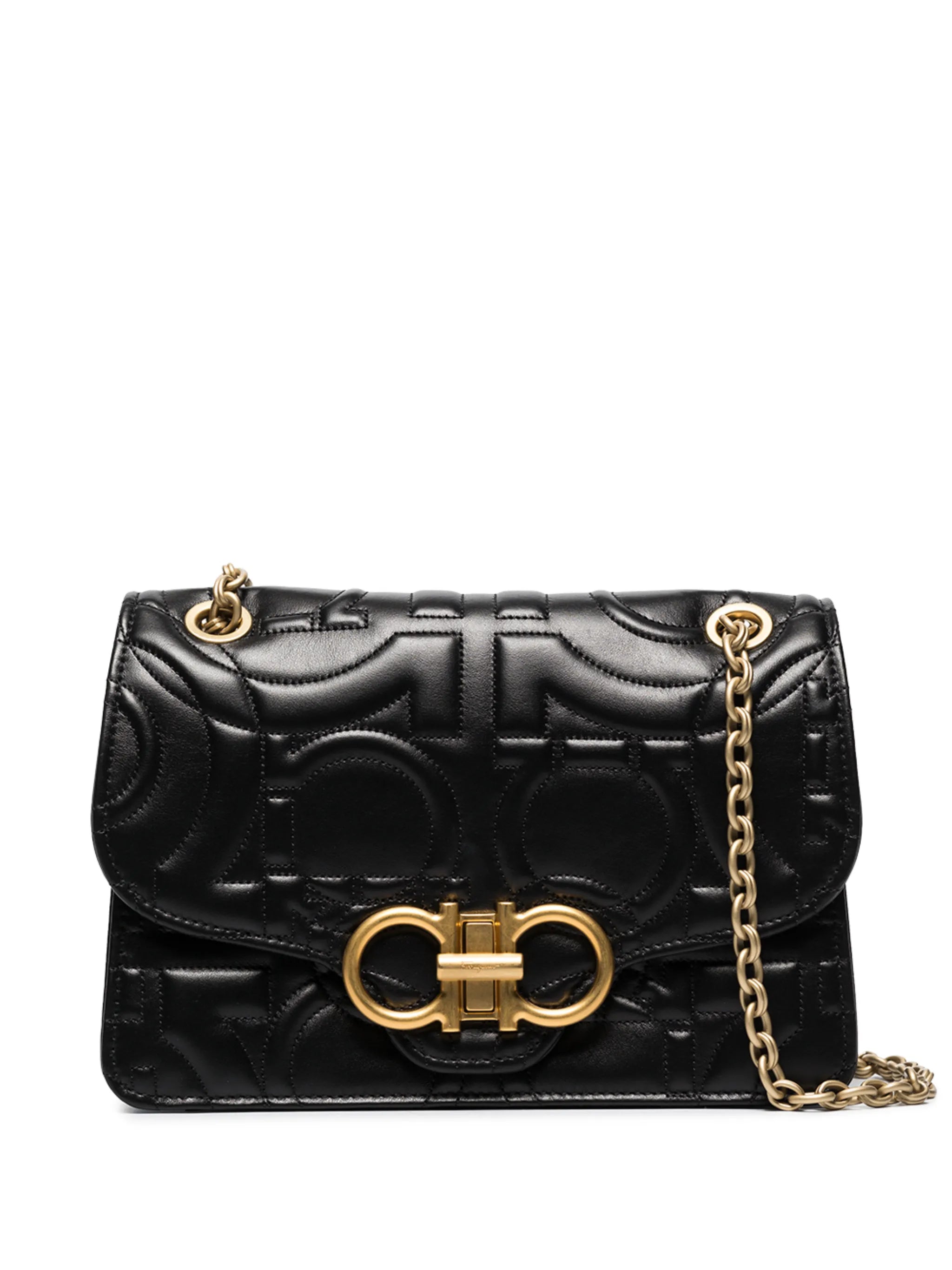 embossed Gancini shoulder bag