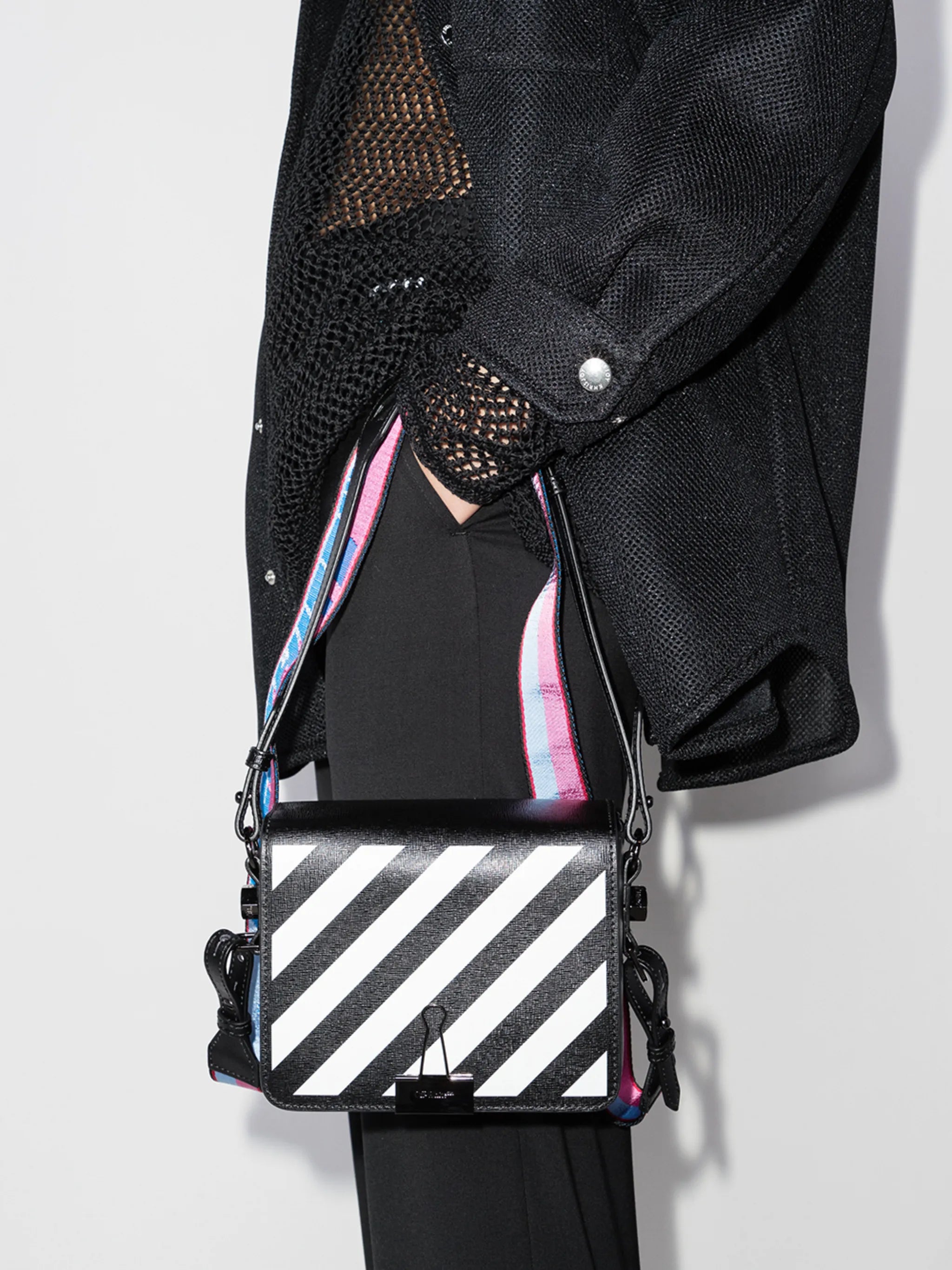 Diag-stripe shoulder bag