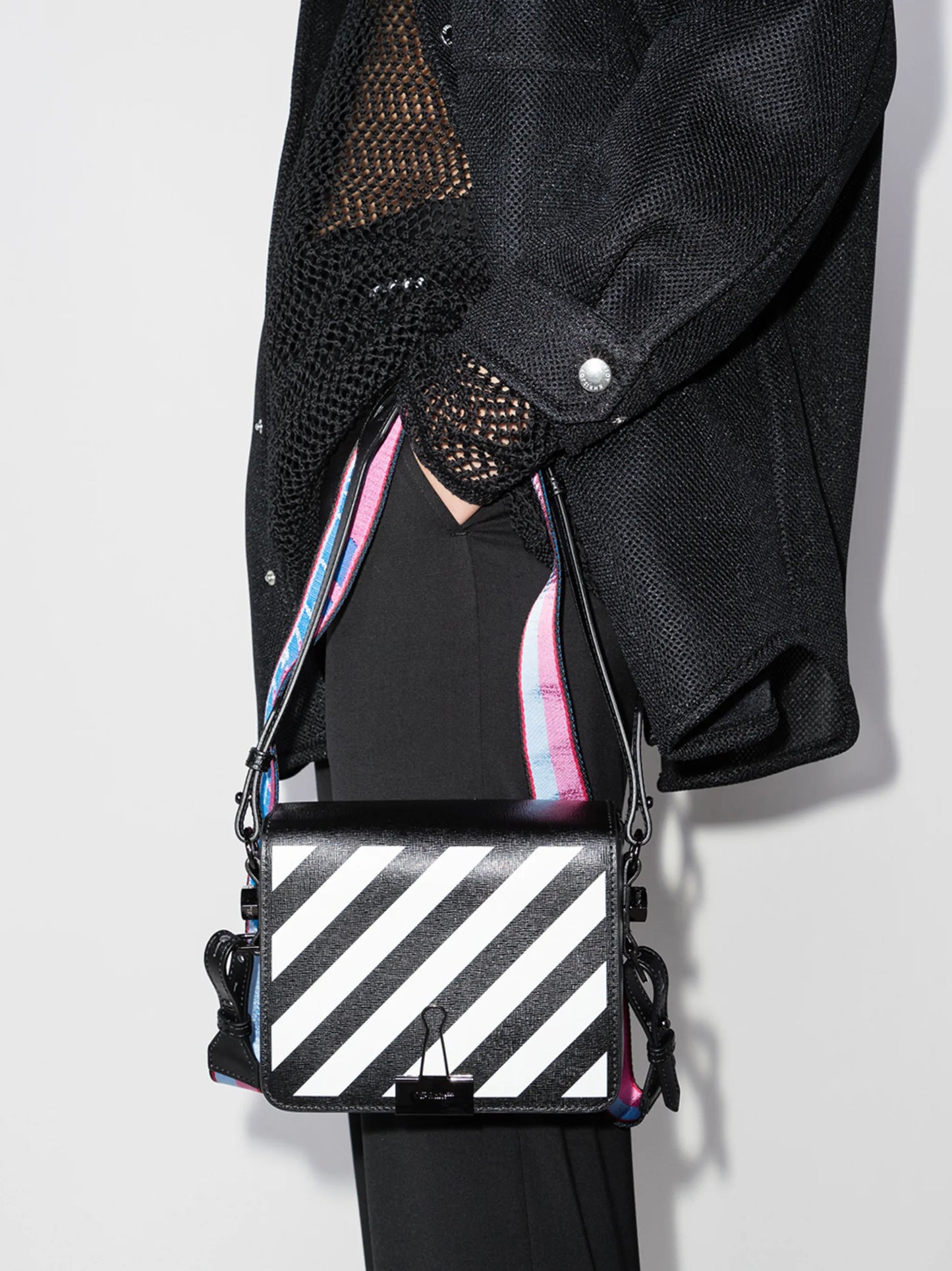 Diag-stripe shoulder bag