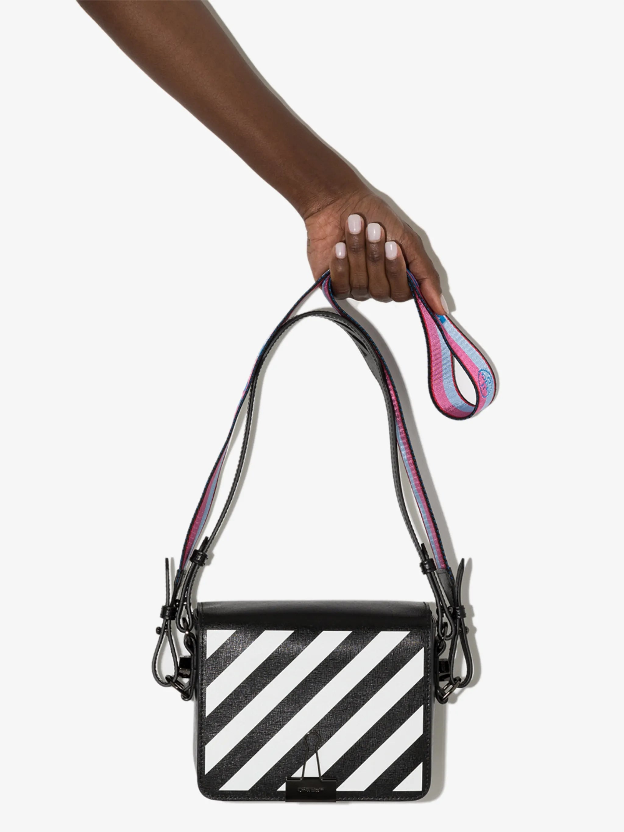 Diag-stripe shoulder bag