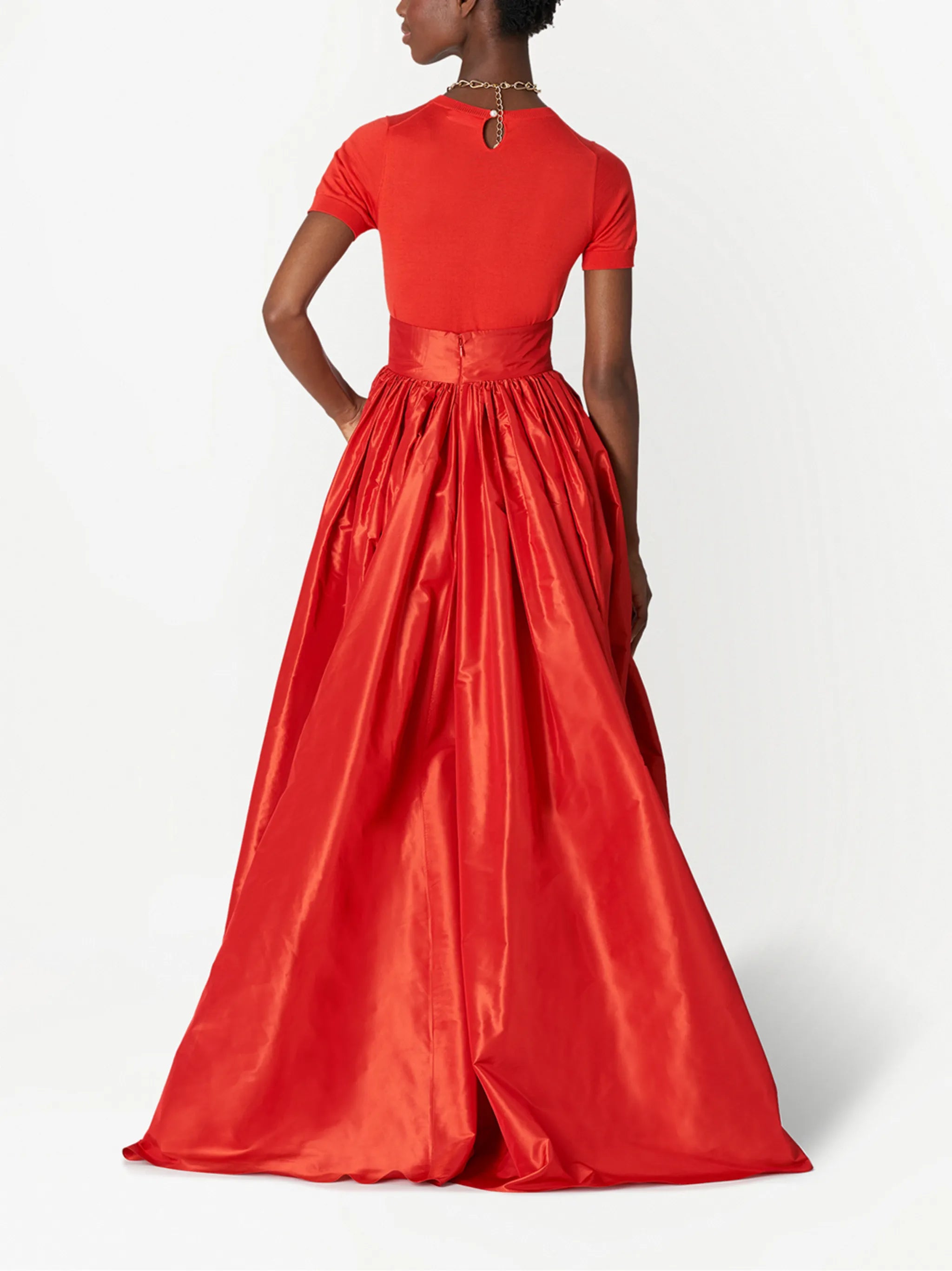 high-waisted gown maxi skirt