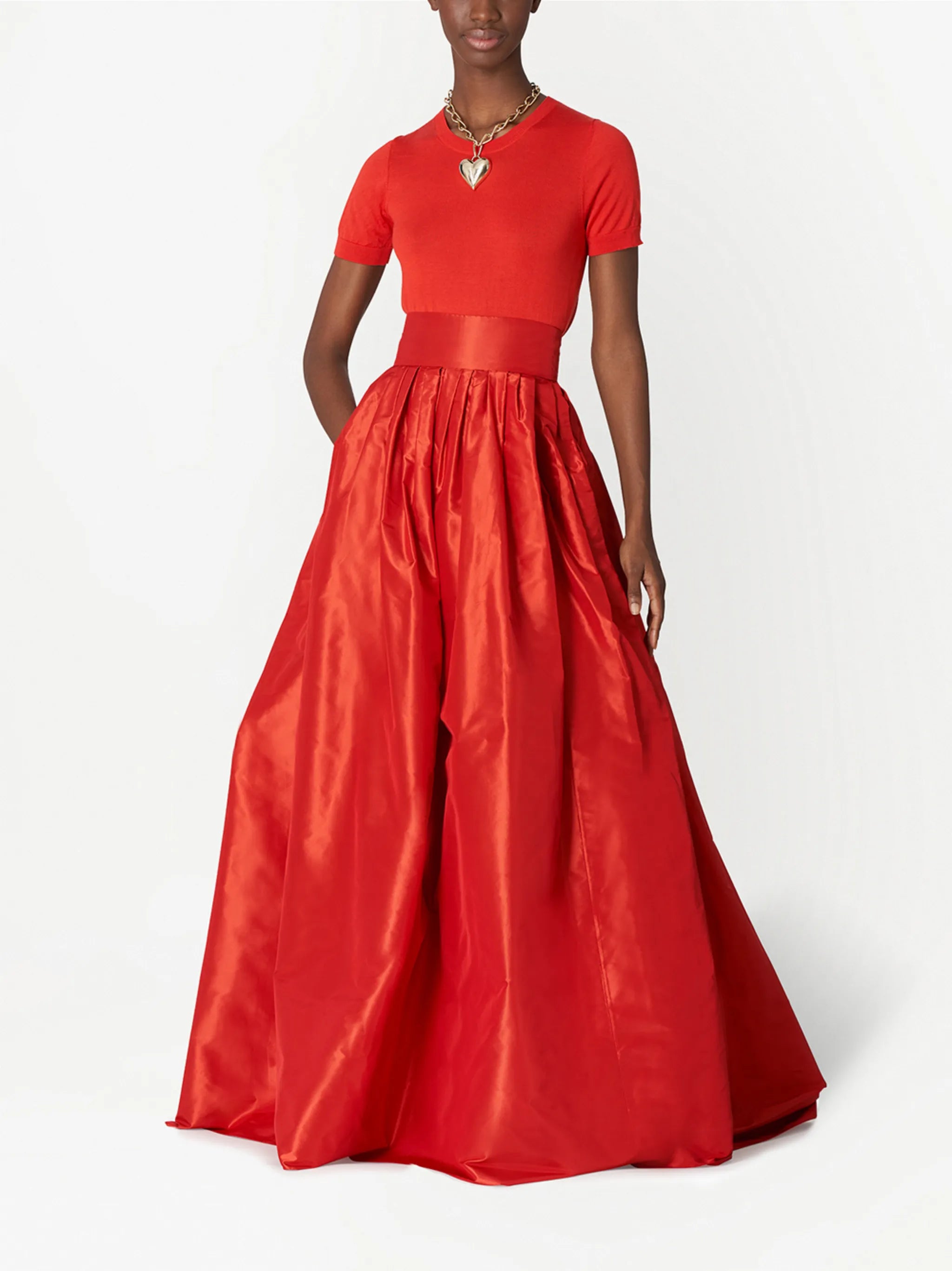 high-waisted gown maxi skirt