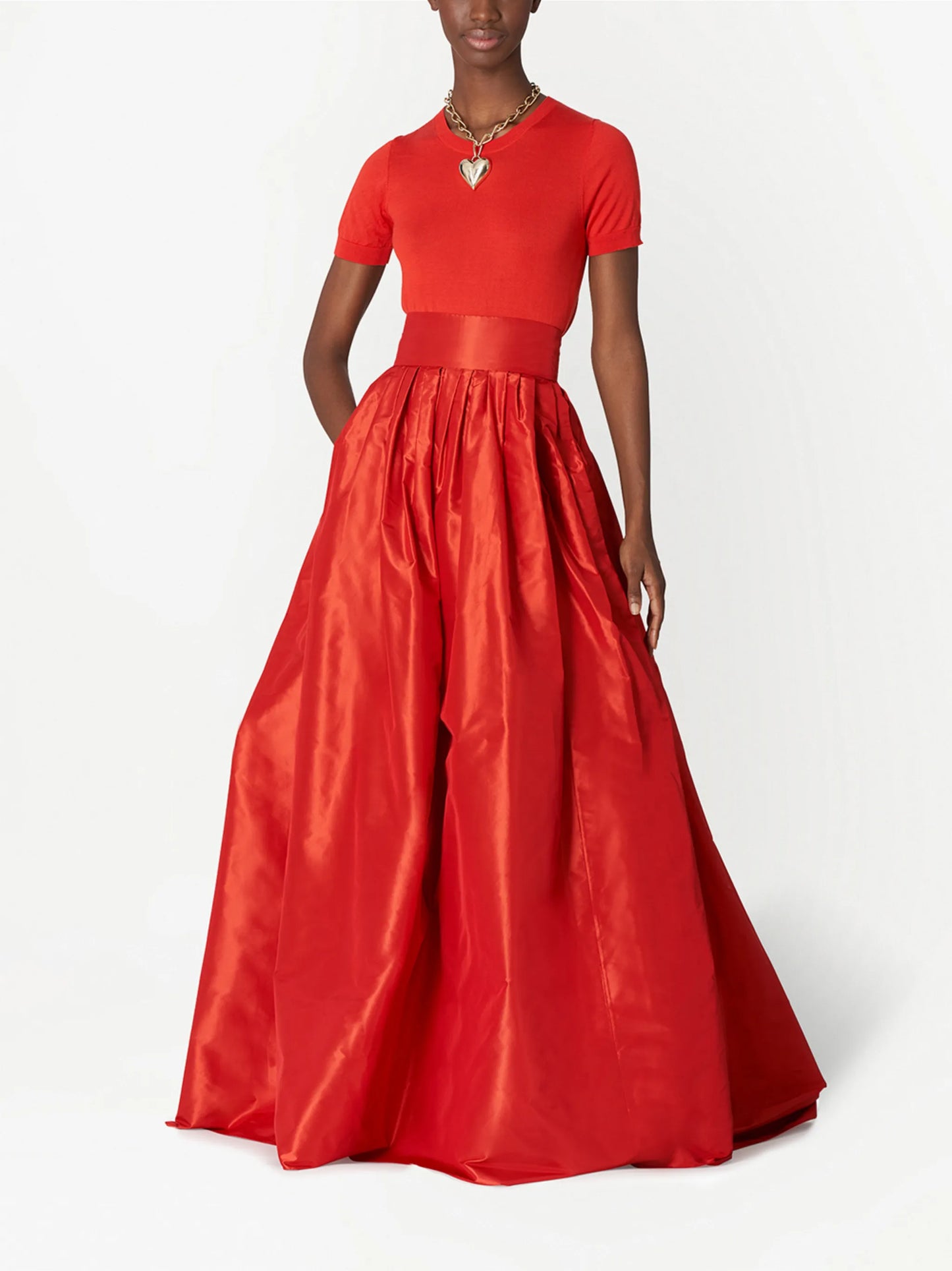 high-waisted gown maxi skirt