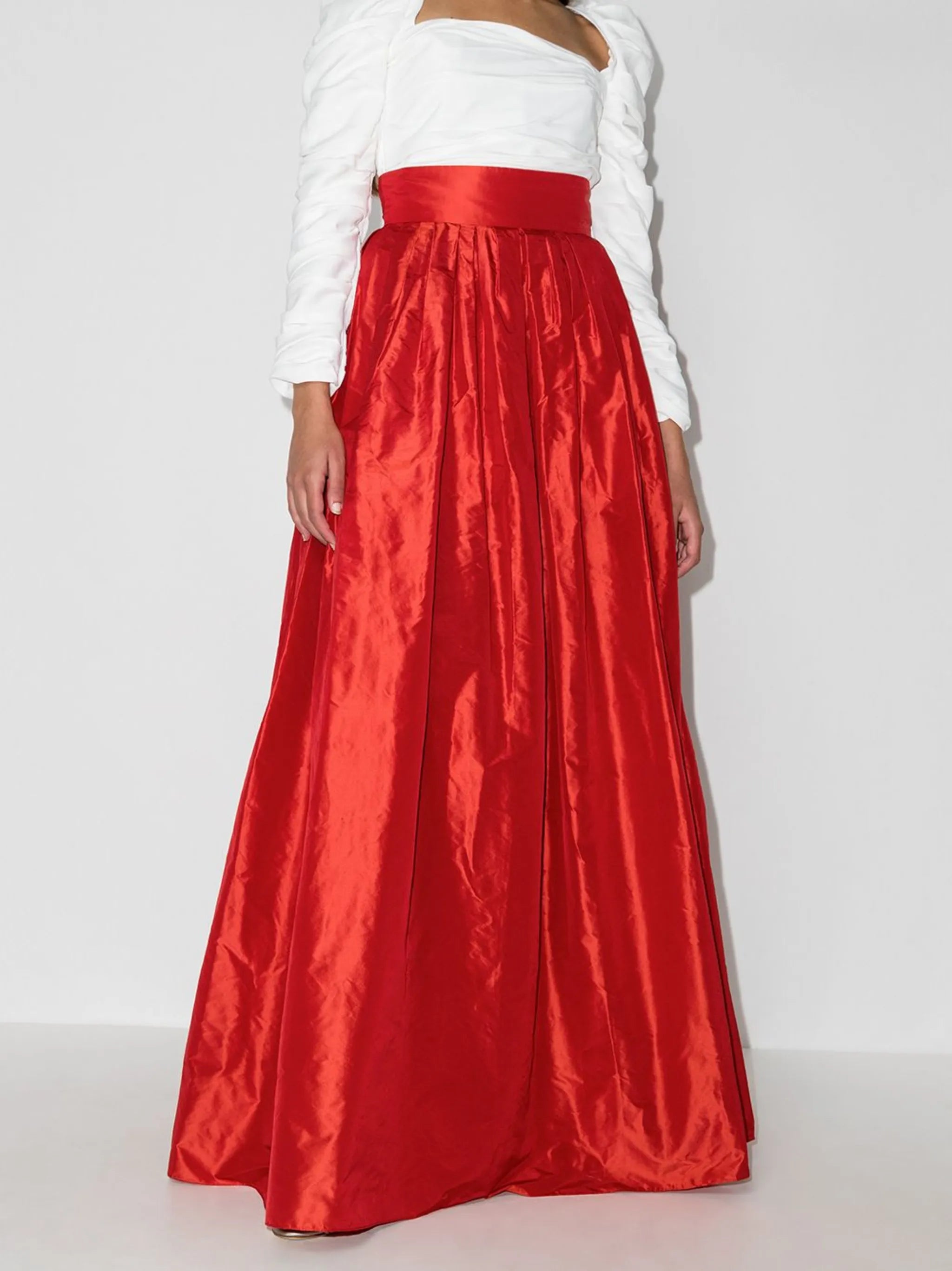 high-waisted gown maxi skirt