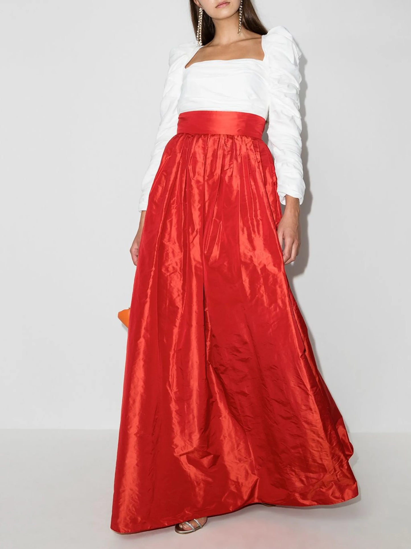high-waisted gown maxi skirt