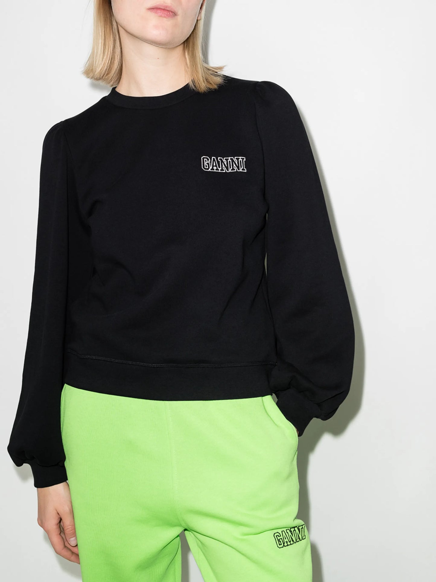 logo-embroidered cropped sweatshirt