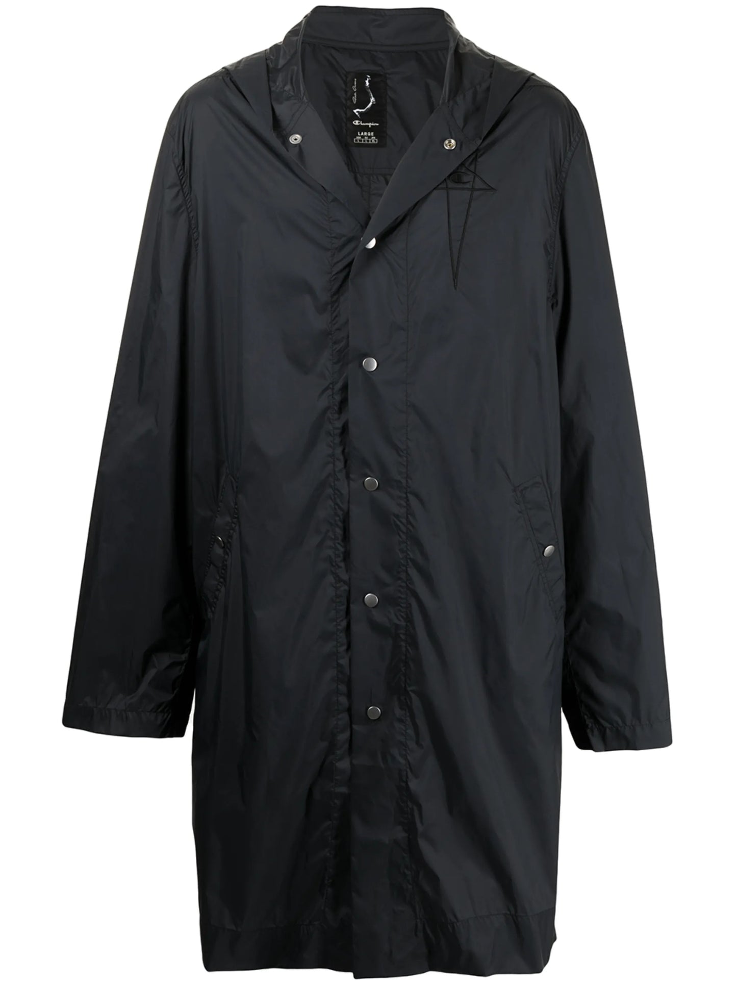 logo-embroidered hooded parka