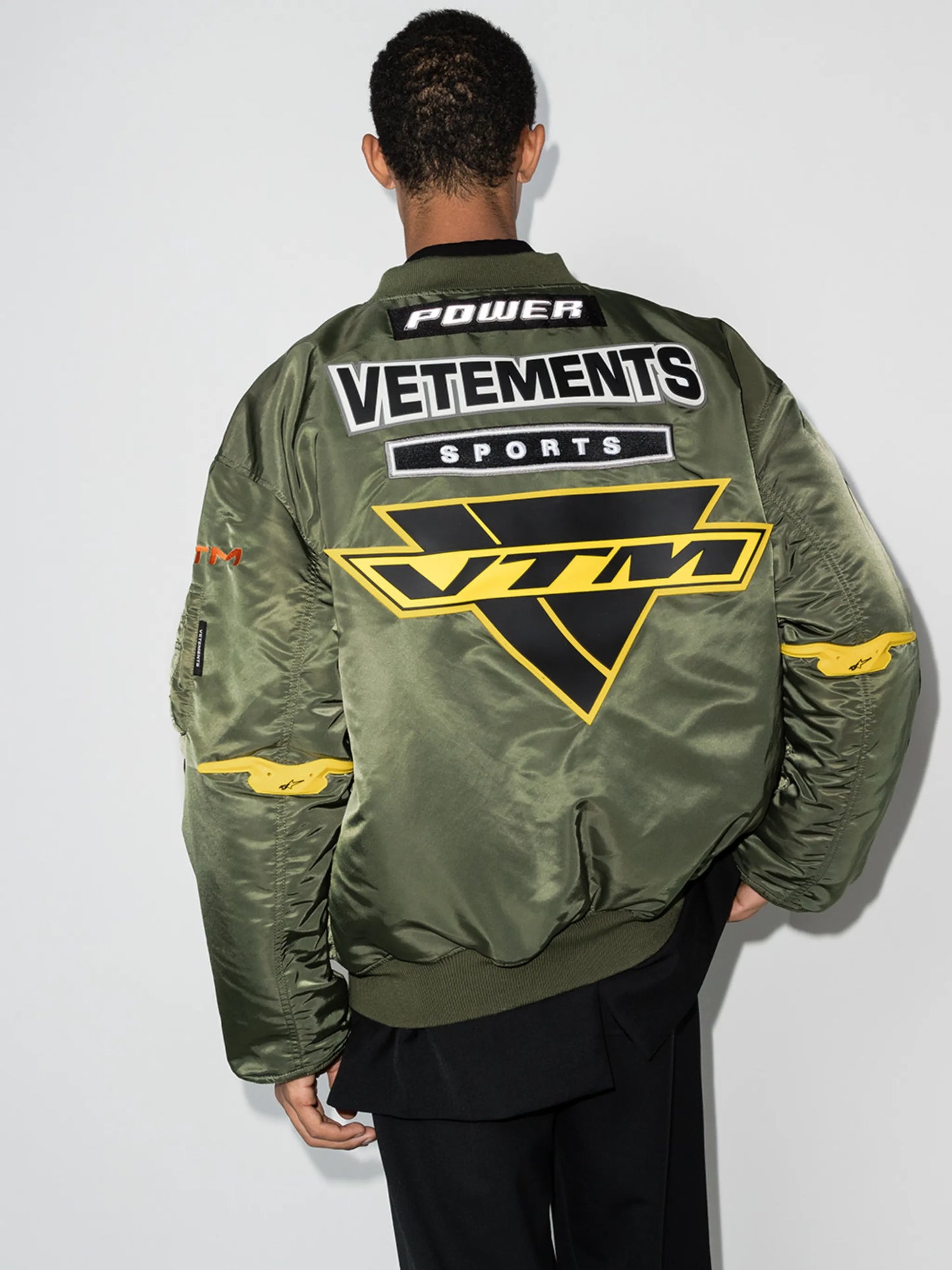 racing logo oversized bomber jacket
