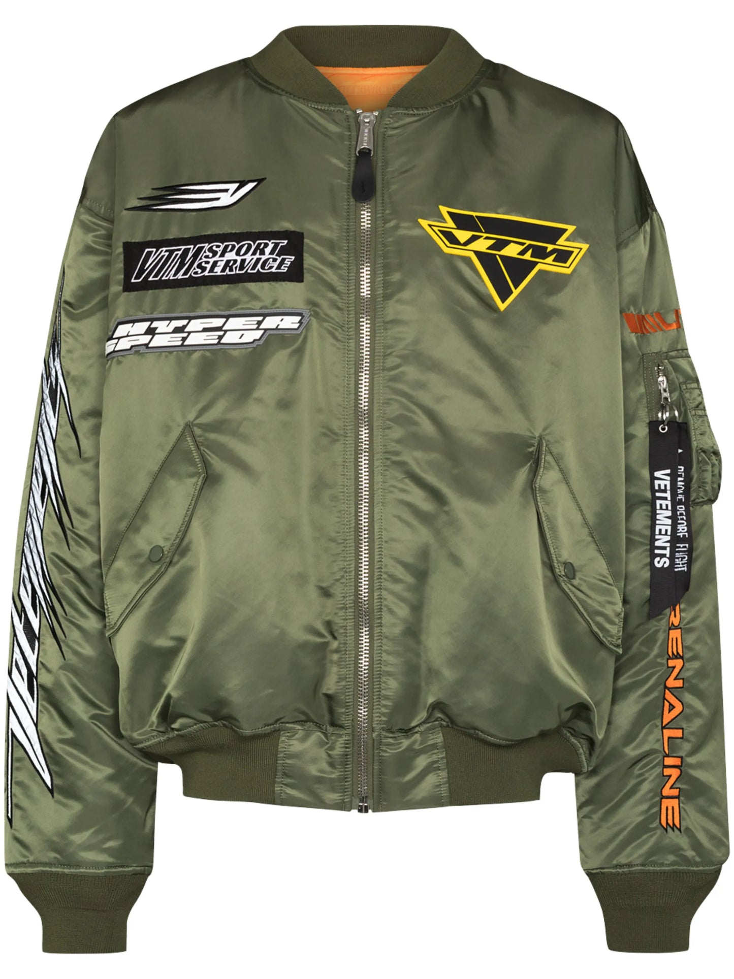 racing logo oversized bomber jacket
