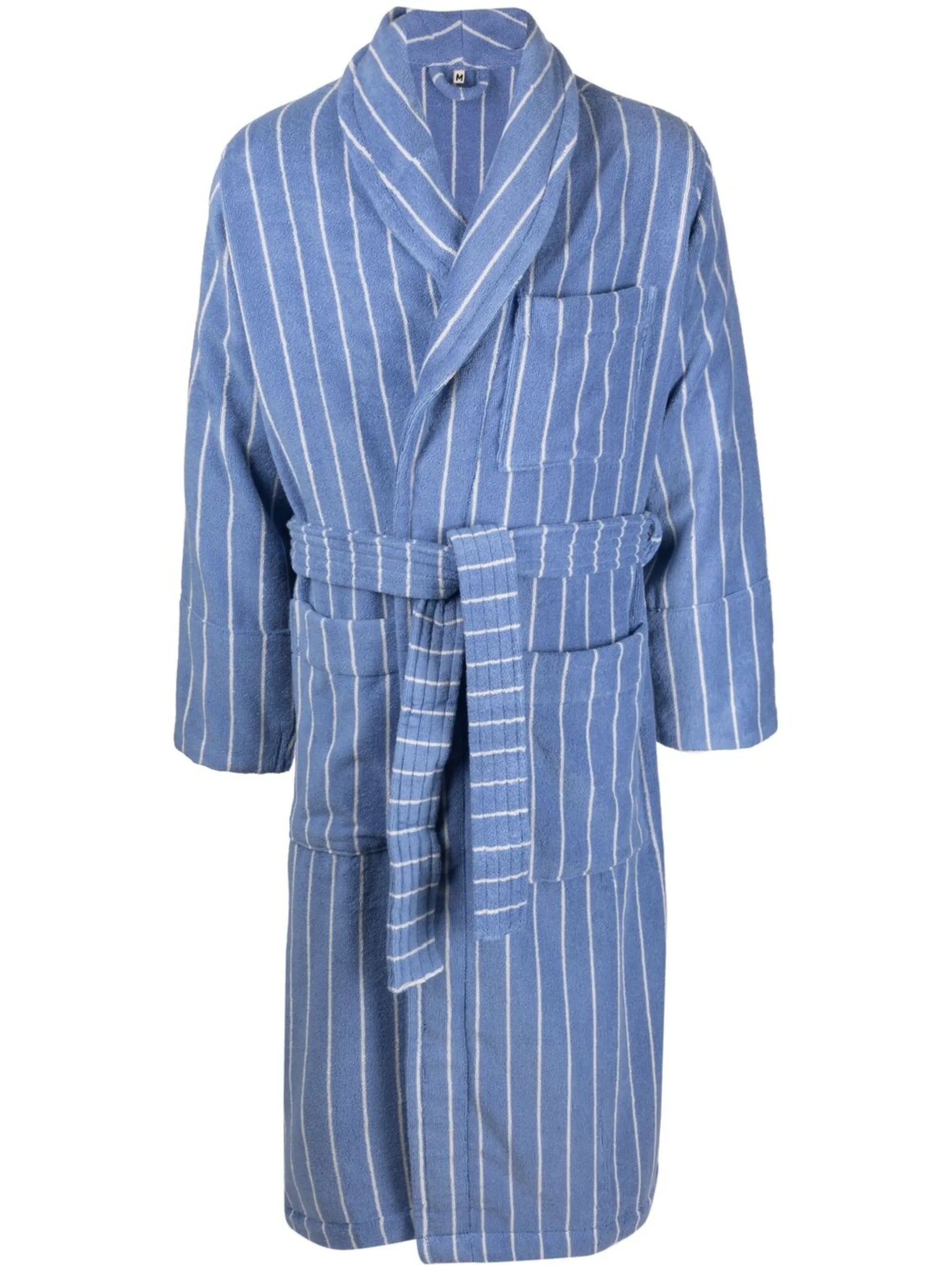 stripe-print organic-cotton robe