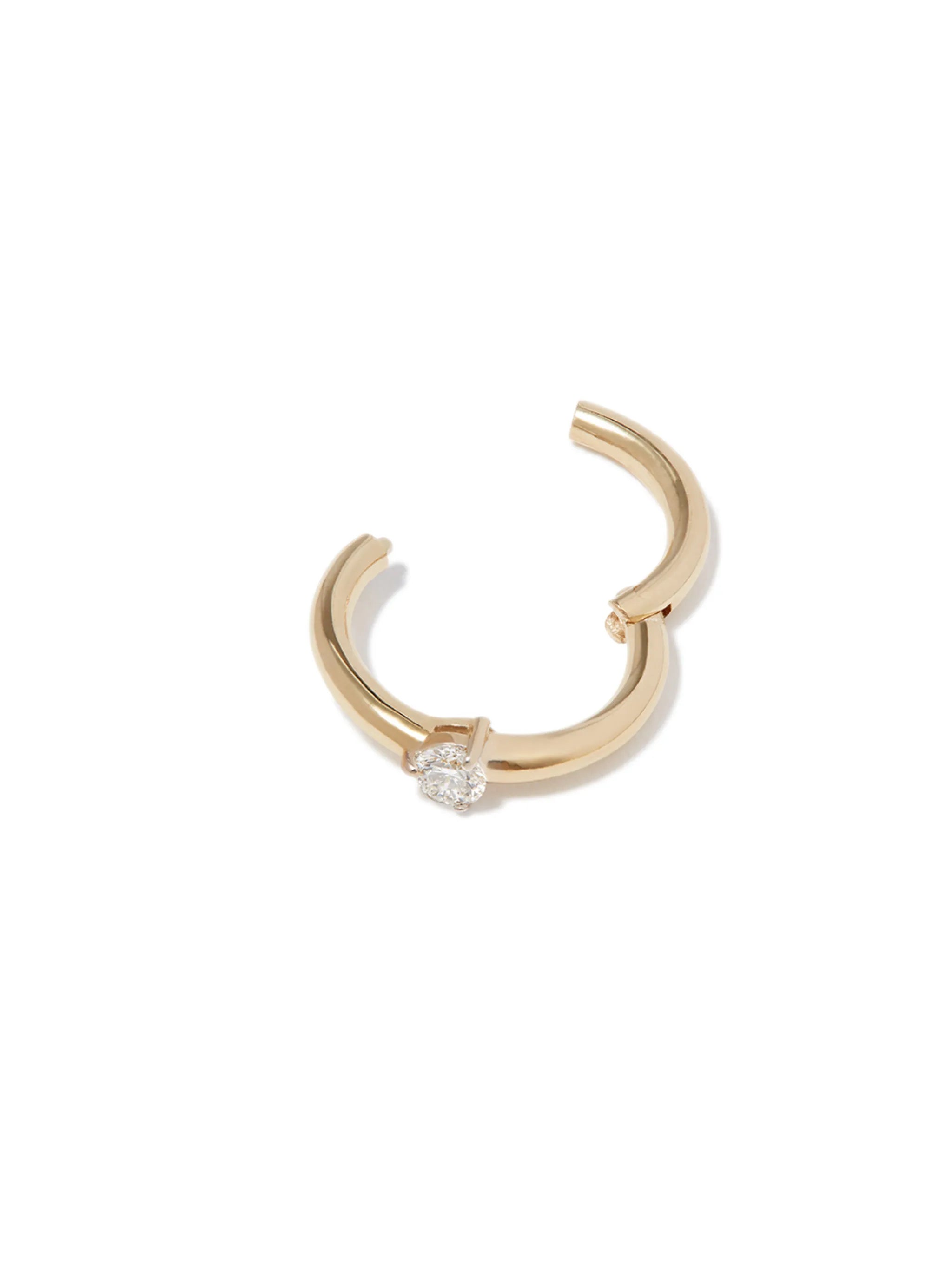 Birthstone Bamboo hoop earring