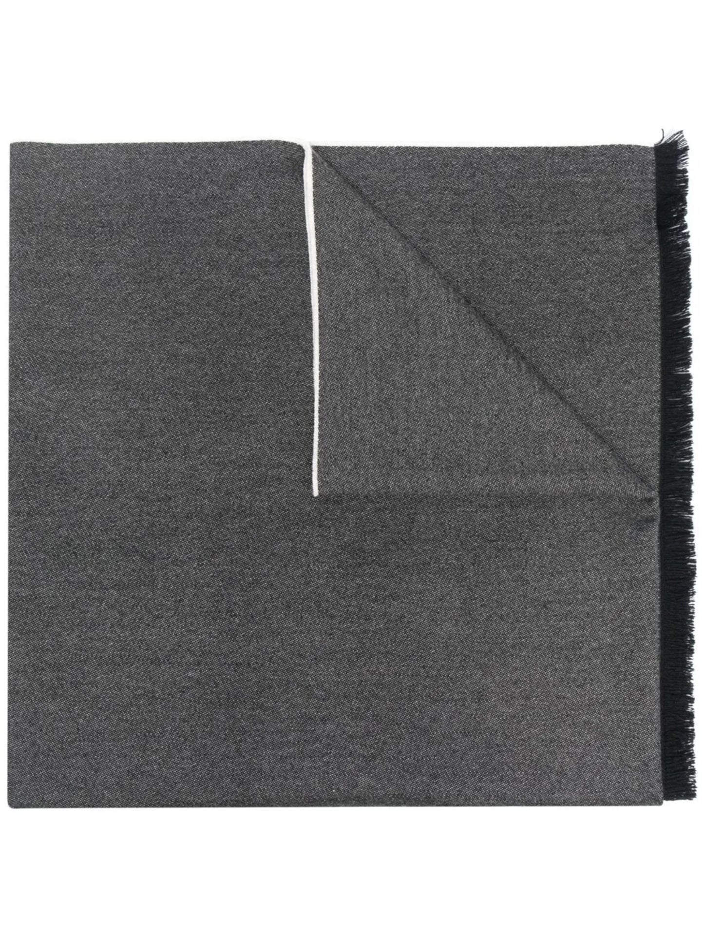 logo-jacquard wool scarf